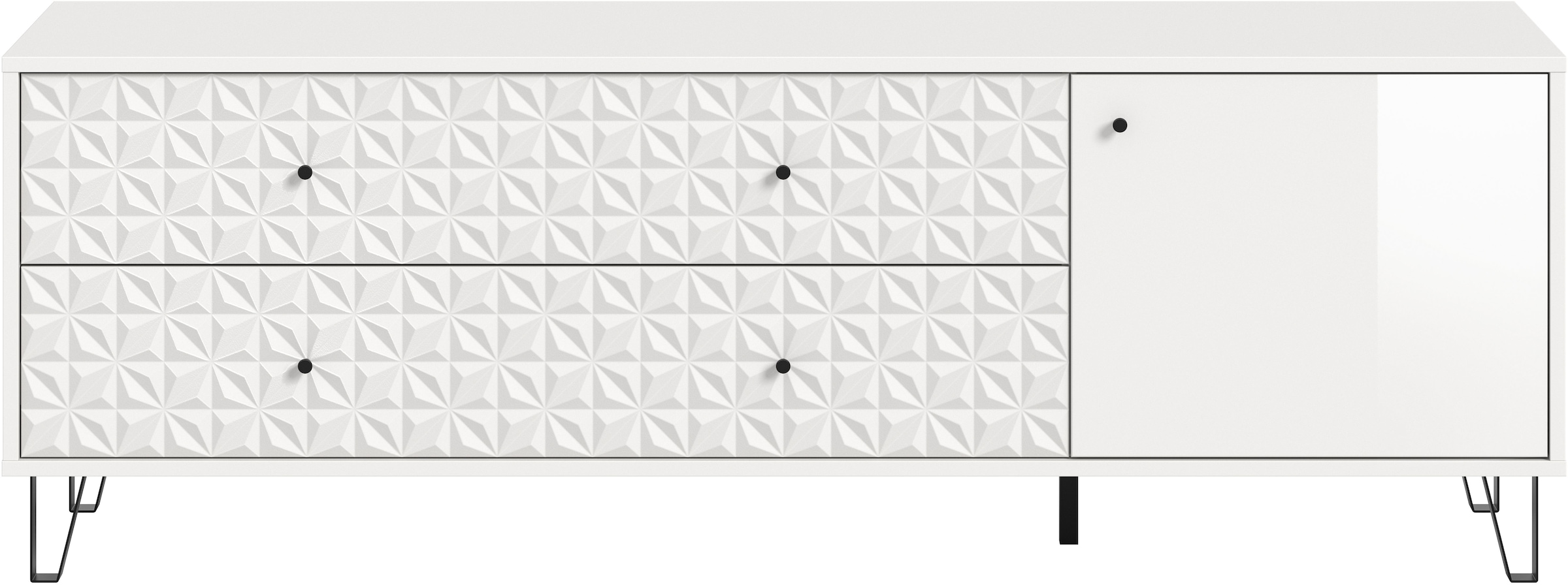 Home affaire Lowboard »VICENZA, Breite 164cm, 1 Tür, 1 Einlegeboden, 2 Fächer, 2 Schubkästen« Kommode, Schrank, Anrichte, Board, Wohnzimmerschrank