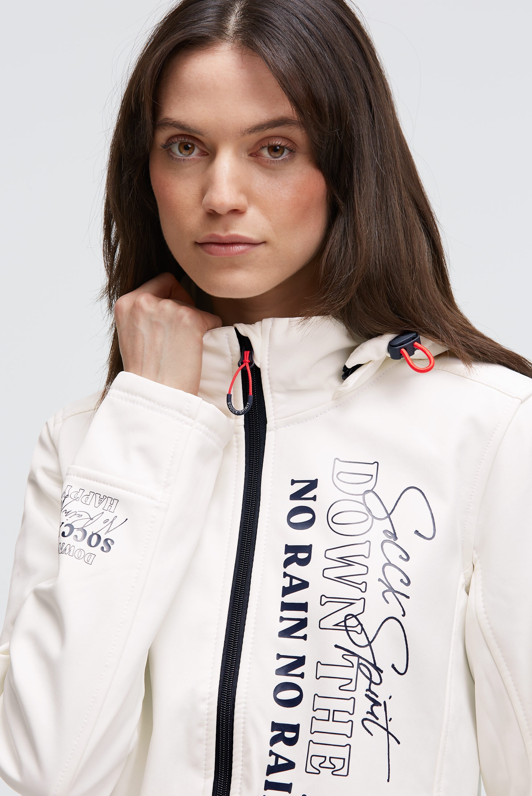 SOCCX Softshelljacke mit Kapuze mit Fleecefutter