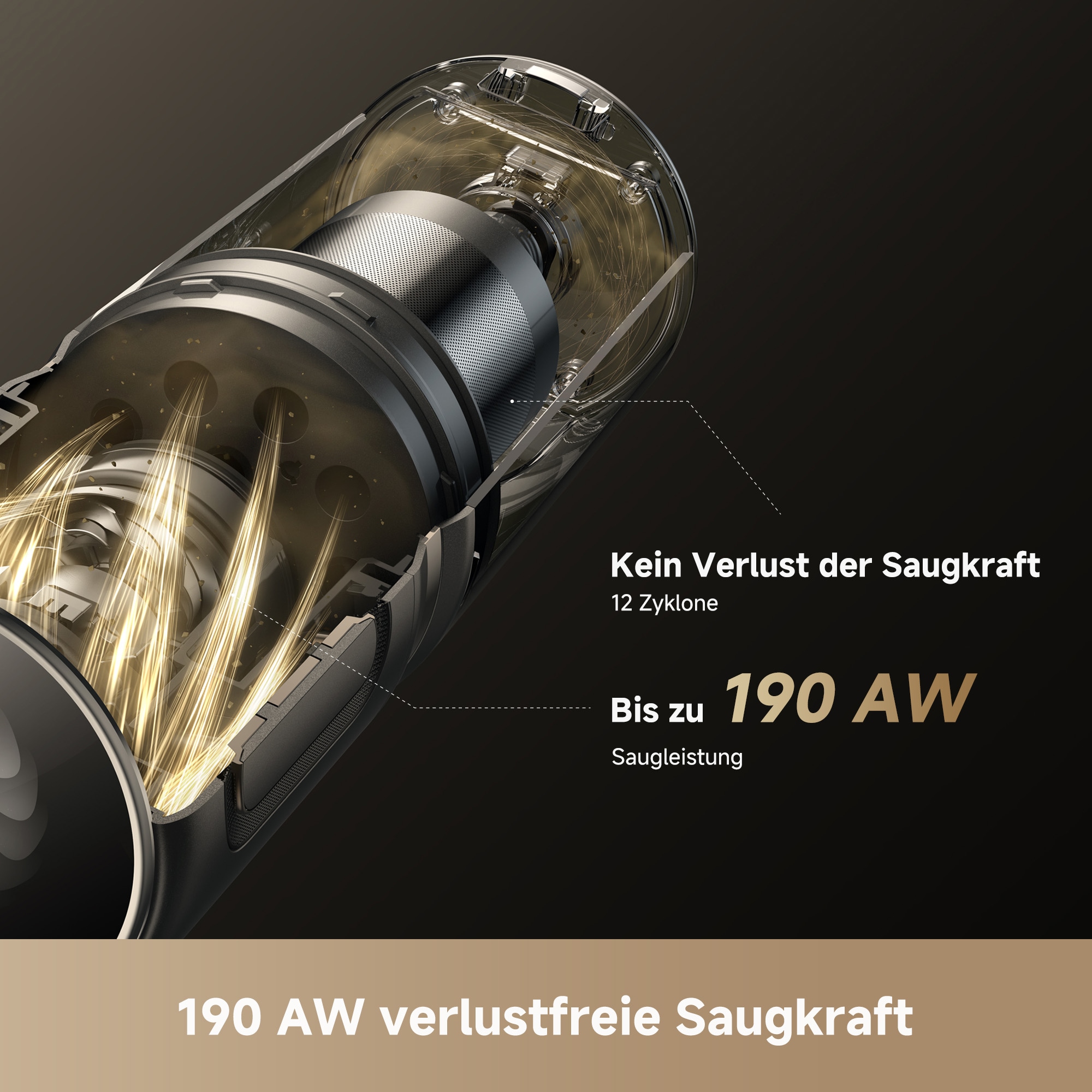 Dreame Akku-Stielstaubsauger »R20 Slim« 190 AW, beleuchtete Bürsten, HEPA-Filter