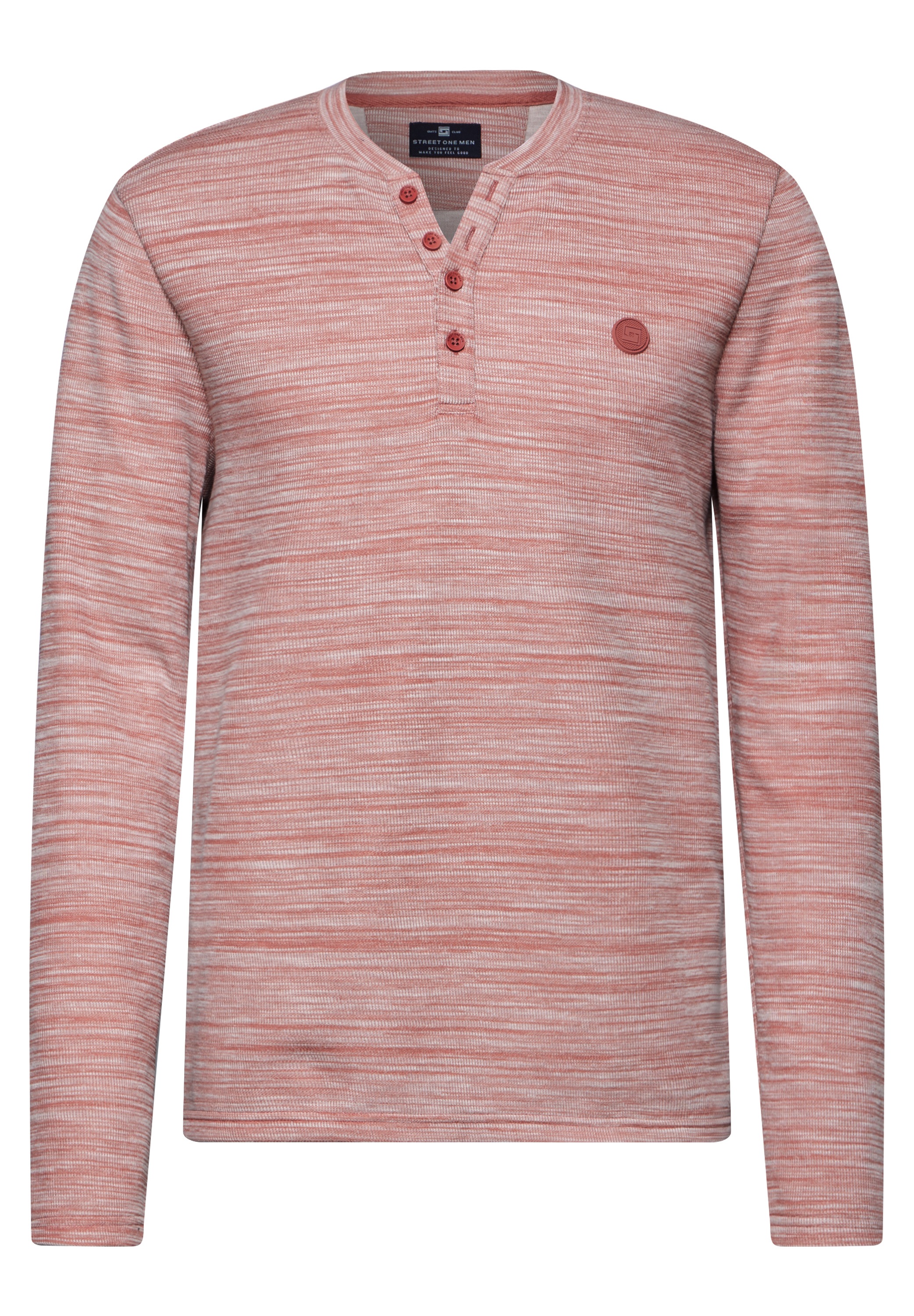 STREET ONE MEN Langarmshirt, bestehend aus einem Materialmix