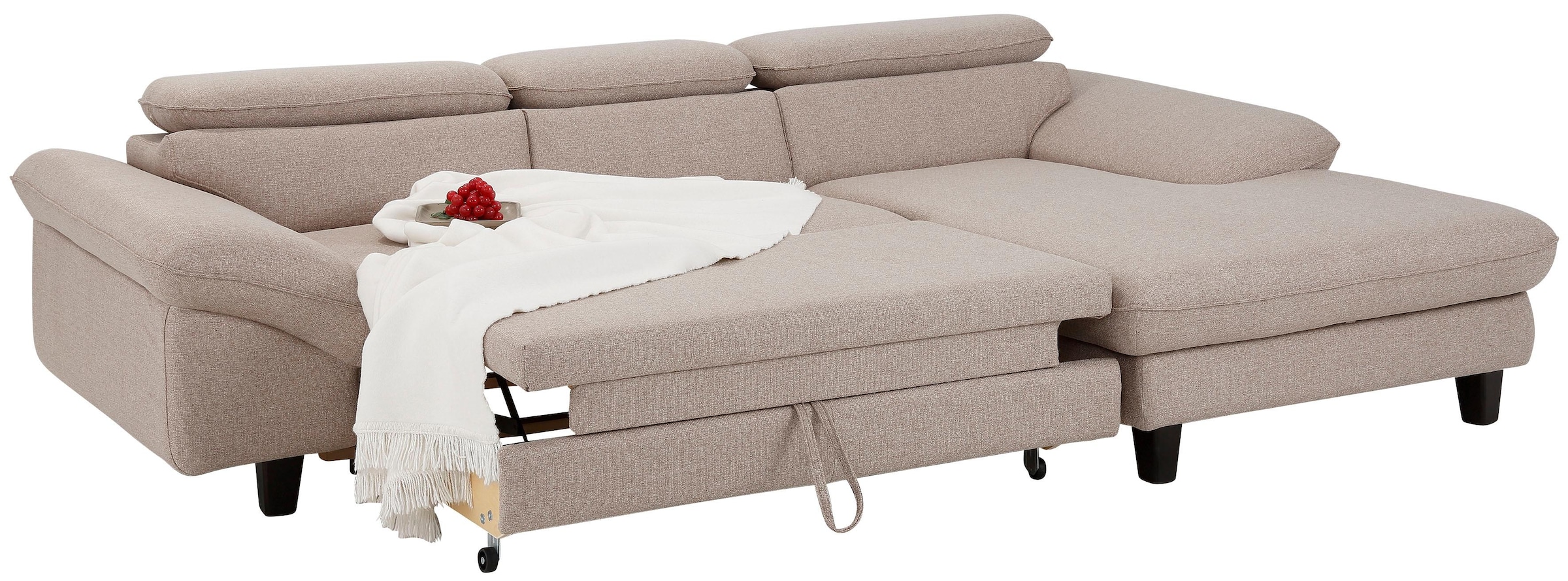 Home affaire Ecksofa »Pilot L-Form«, mit Kopfteilverstellung, wahlweise mit Bettfunktion & Bettkasten
