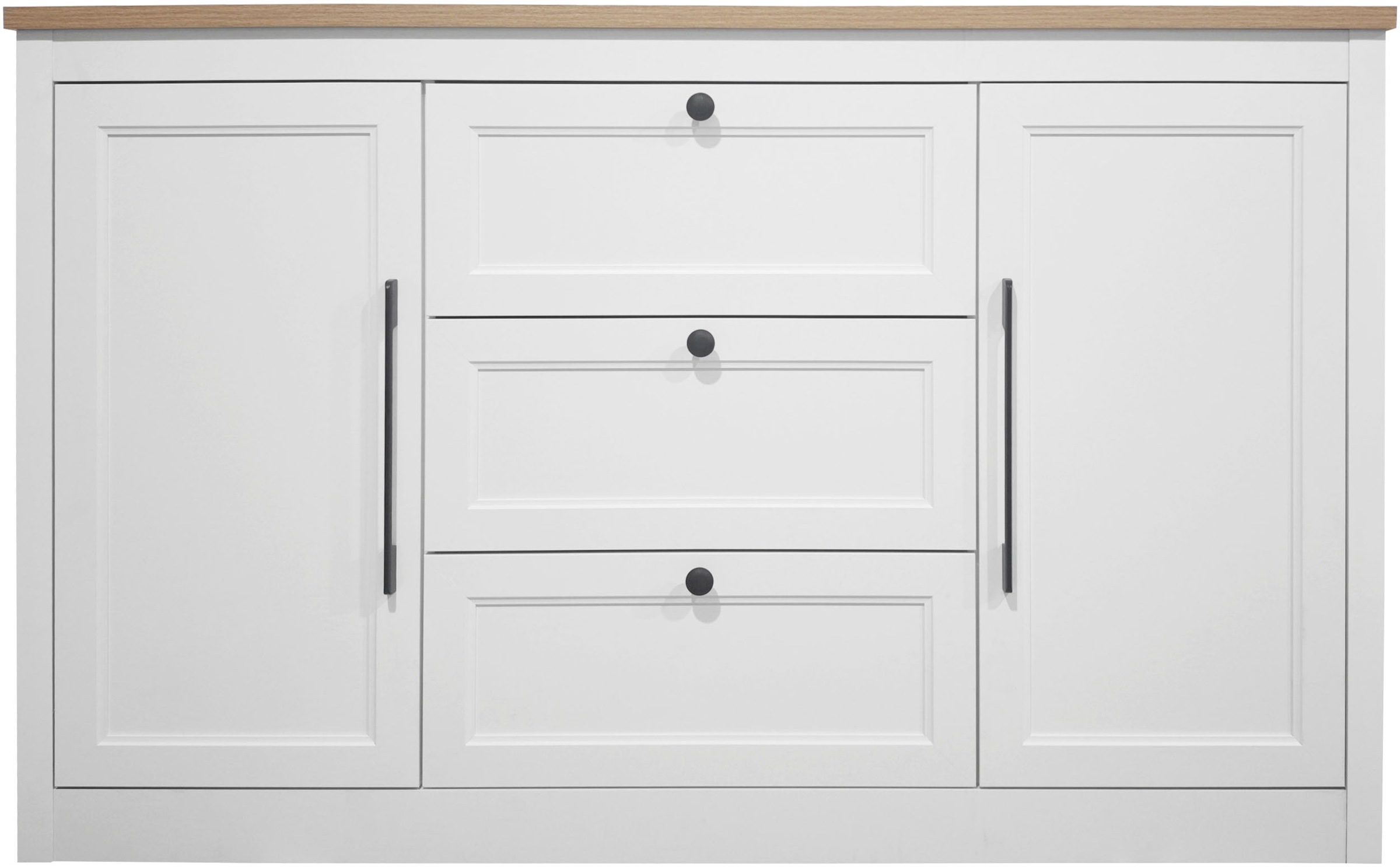 OTTO home Sideboard "Ismund", aus MDF, mit Holz-Zierleiste, schwarzen Metal günstig online kaufen