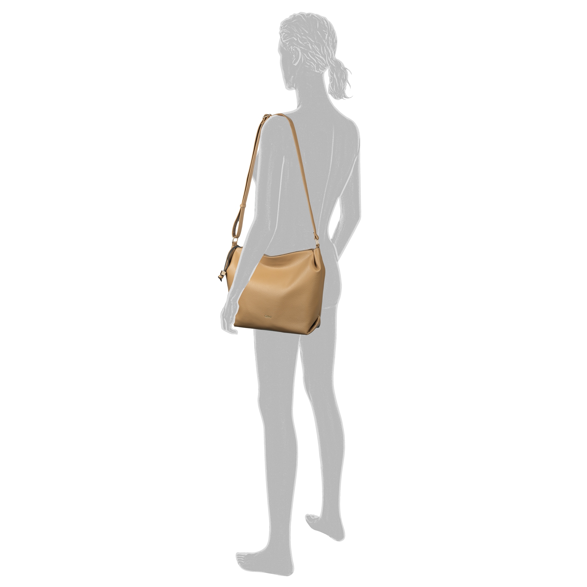 Gabor Hobo »Telia«, dezente Falten, eleganter Reißverschlusszipper mit goldenem Zierkubus