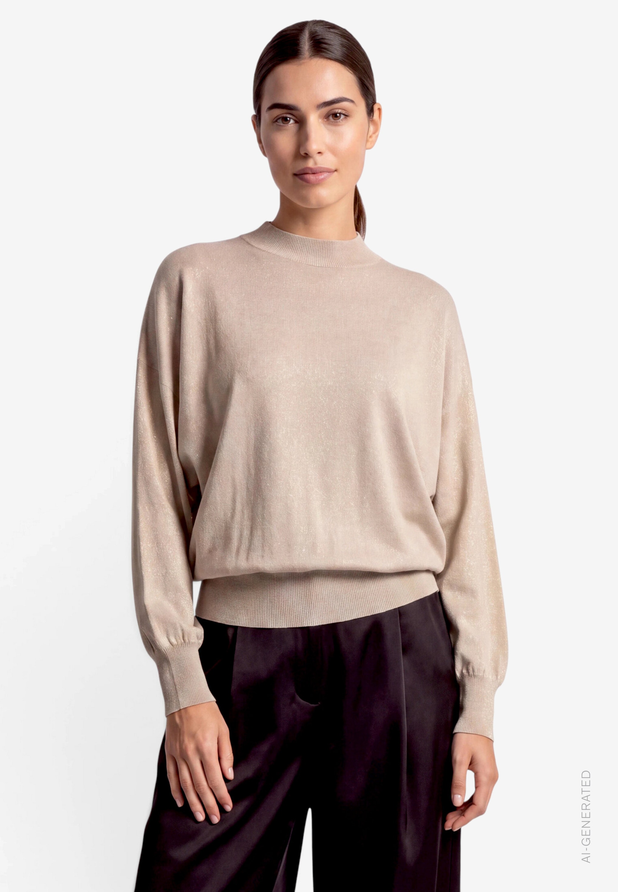 Zero Stehkragenpullover mit Glitzergarn