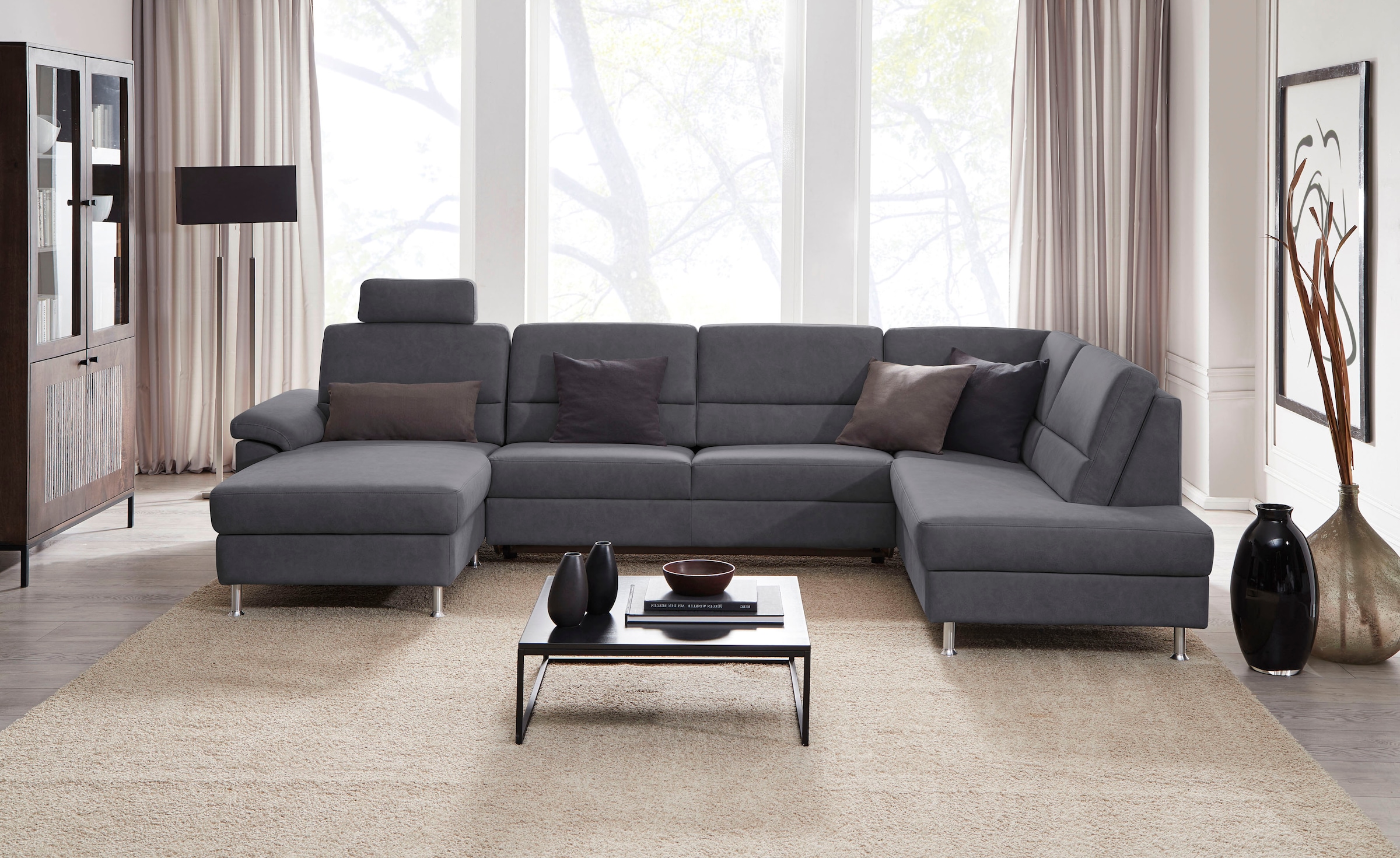 CALIZZA INTERIORS Wohnlandschaft »Onyx U-Form«, (3 St.), wahlweise mit Bettfunktion und Bettkasten