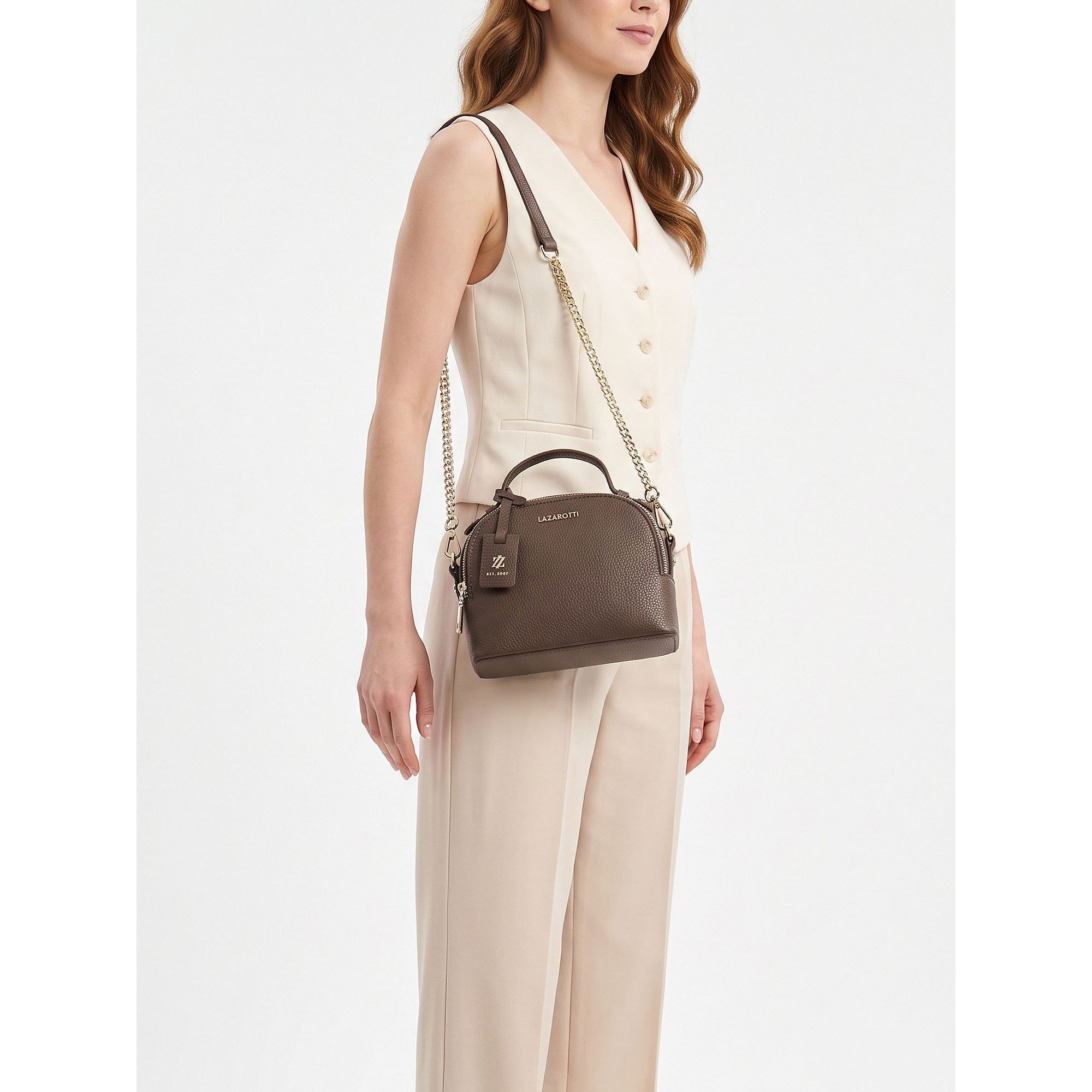 Lazarotti Henkeltasche »Bologna Leather Crossbody Handtasche Leder 17 cm«