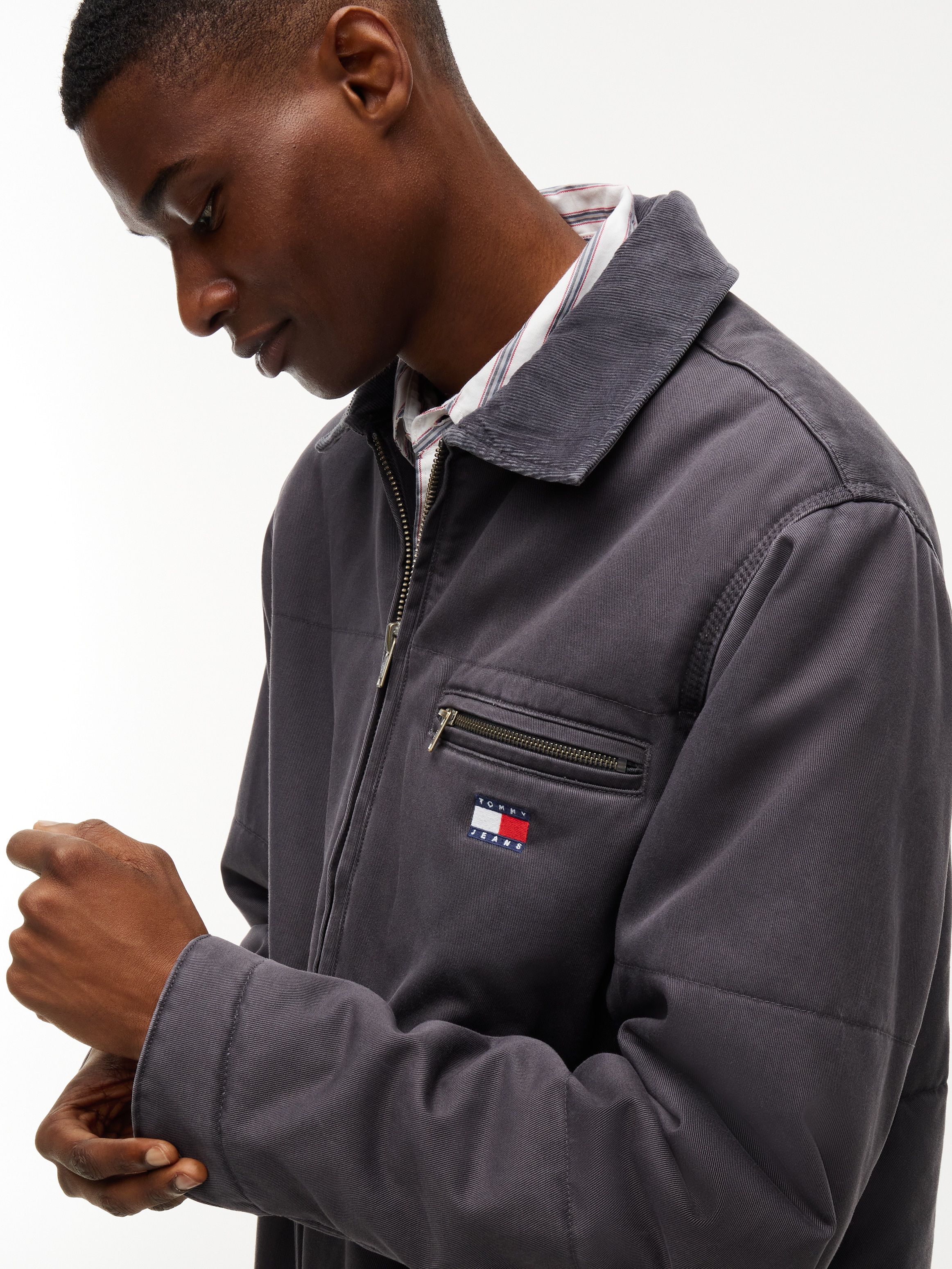 Tommy Jeans Anorak »QUILTED COTTON JACKET« ohne Kapuze Regular fit mit Reißverschlusstaschen