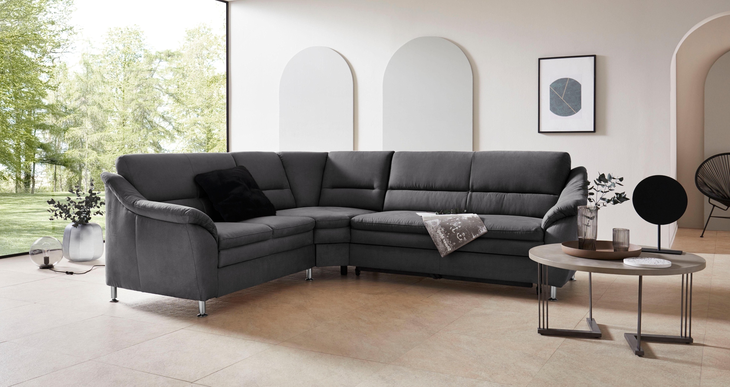 Home affaire Ecksofa "Cardoso L-Form" mit Trapezecke für mehr Sitzkomfort, günstig online kaufen