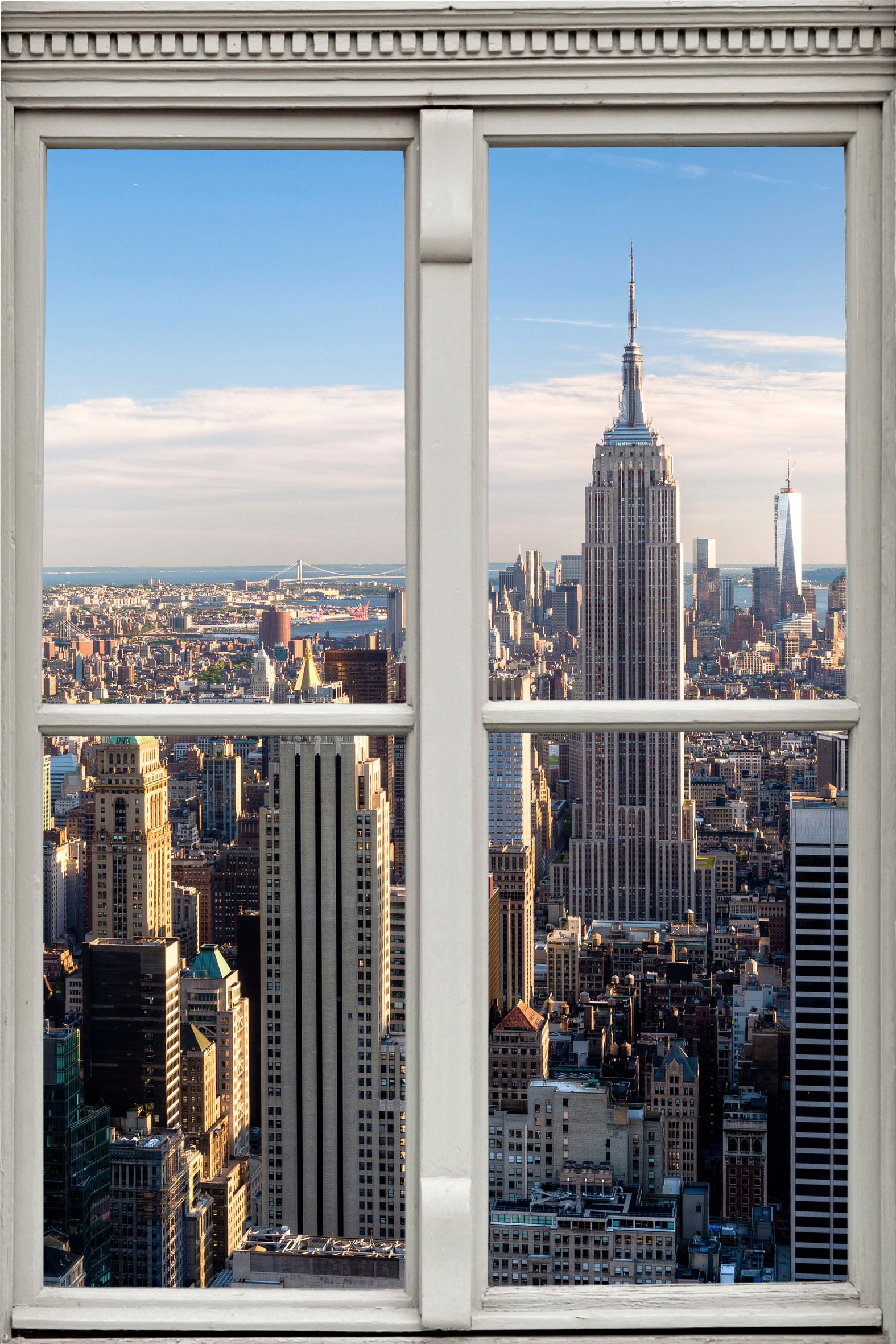 queence Wandsticker "New York", Wandsticker, Wandbild, selbstklebend, 3D, Fenster