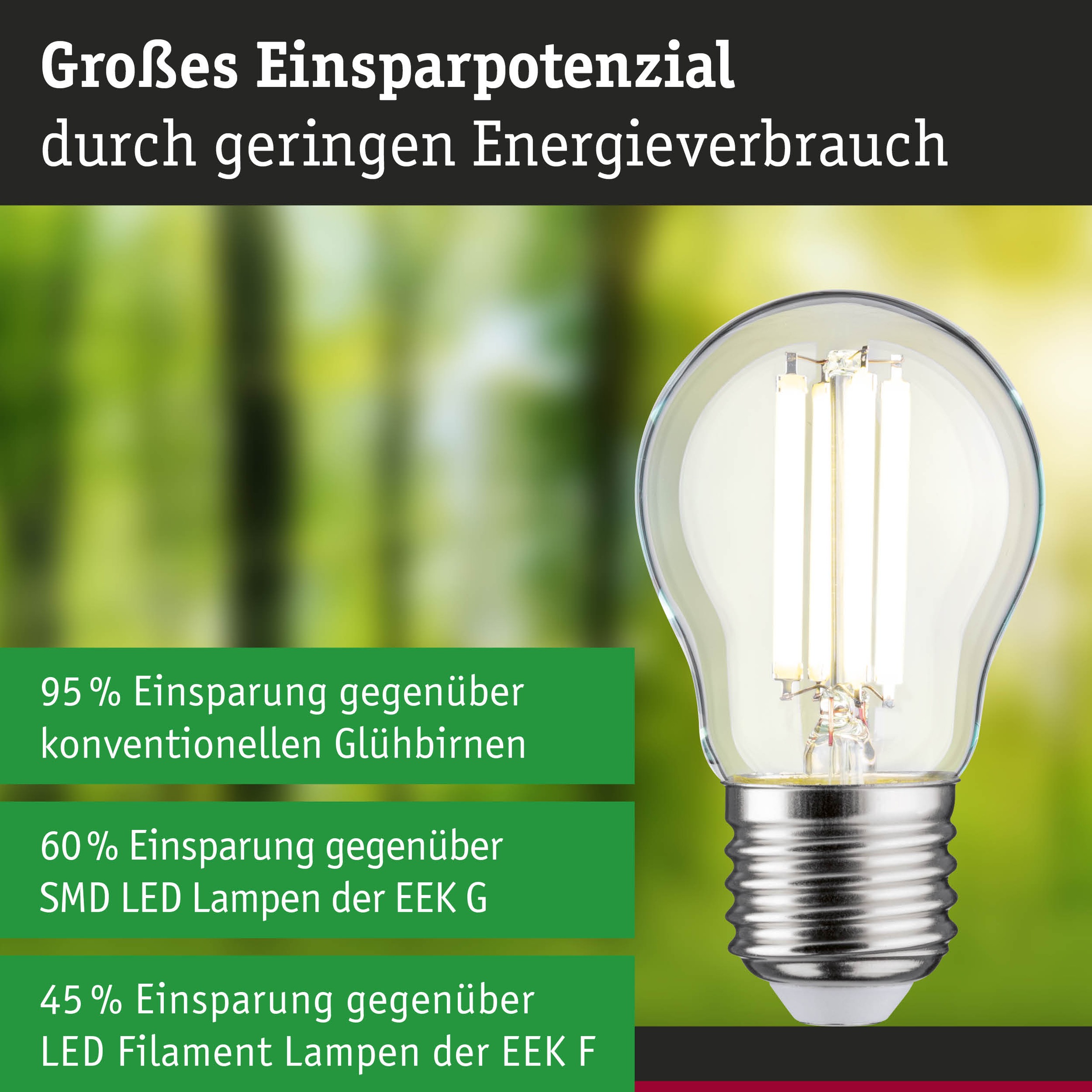 Paulmann LED-Leuchtmittel »Efficient-Line Tropfen 525lm 2,5W 4000K klar 230V« E27 1 Stk. Neutralweiß