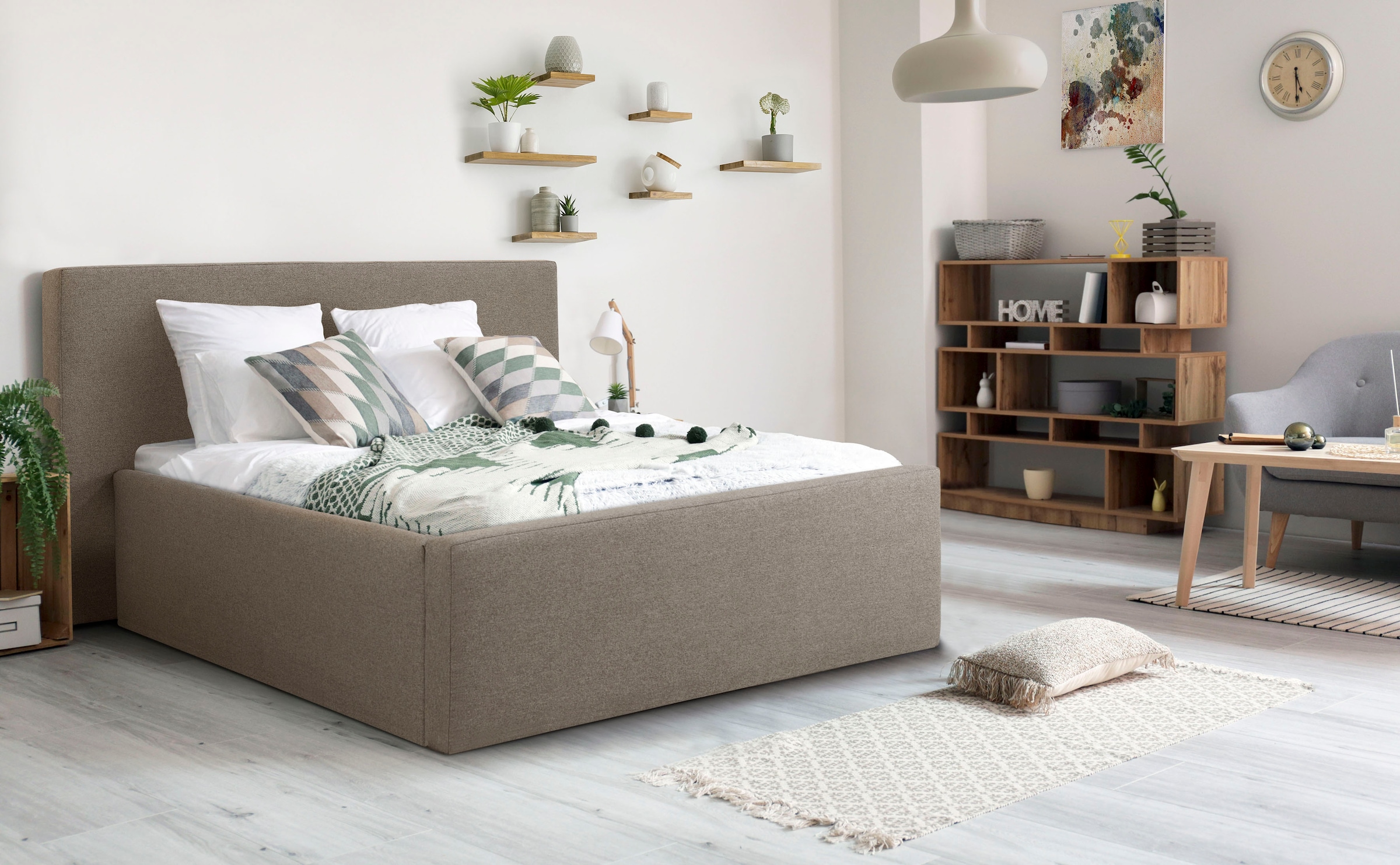 Home affaire Polsterbett "Dalina" geradliniges Kopfteil, in 5 Breiten, auch günstig online kaufen