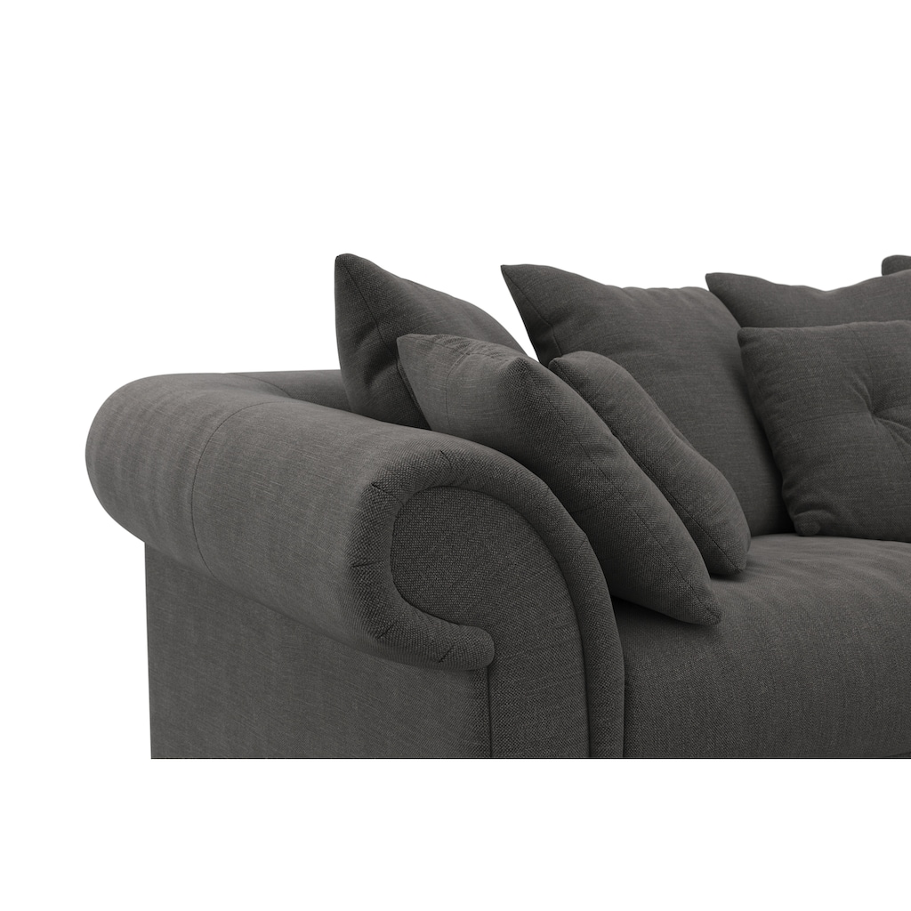 Home affaire Big-Sofa »Queenie Megasofa«, (2 St.), mit weichem Sitzkomfort und zeitlosem Design, viele kuschelige Kissen