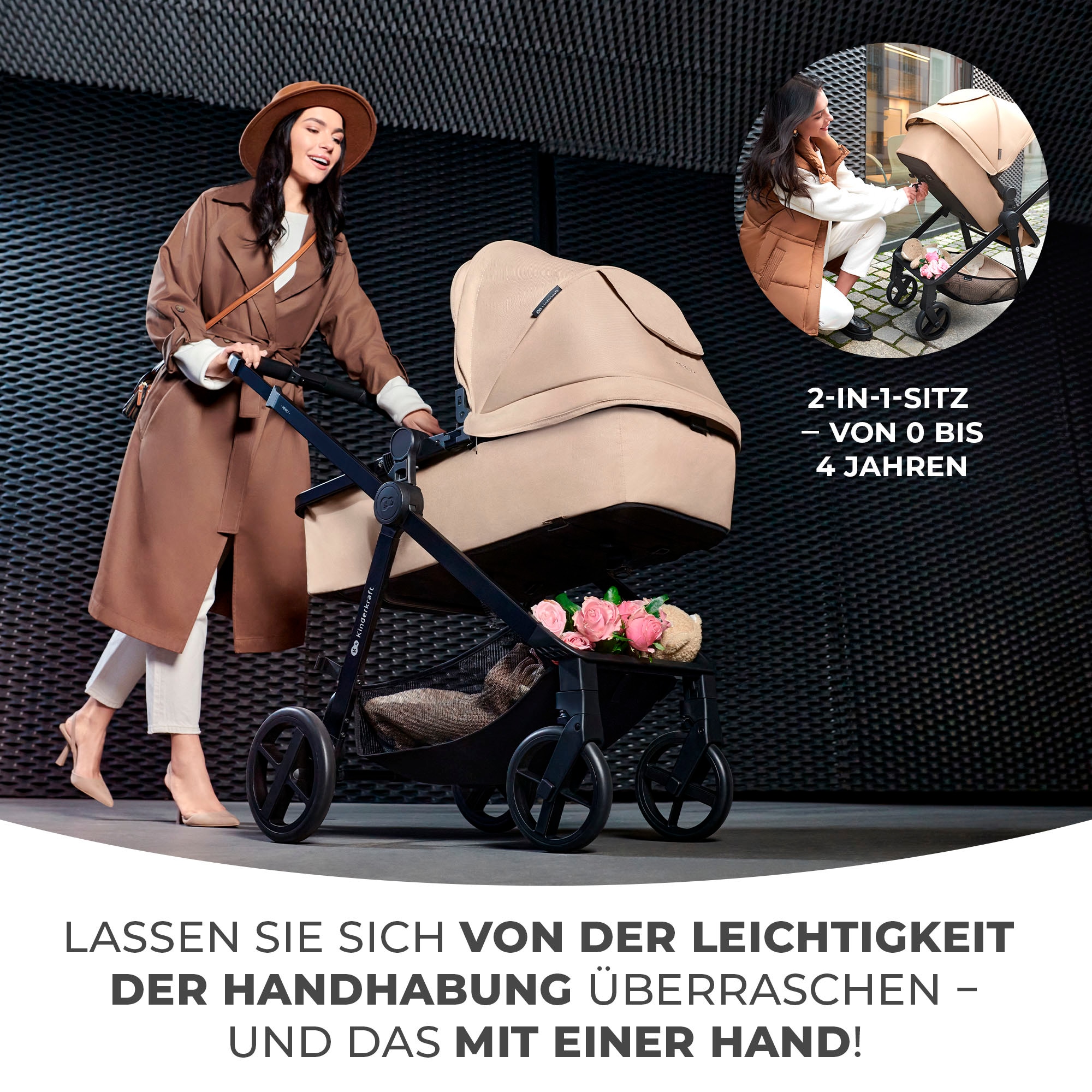 Kinderkraft Kombi-Kinderwagen »NEWLY 4IN1 MINK PRO« 22 kg