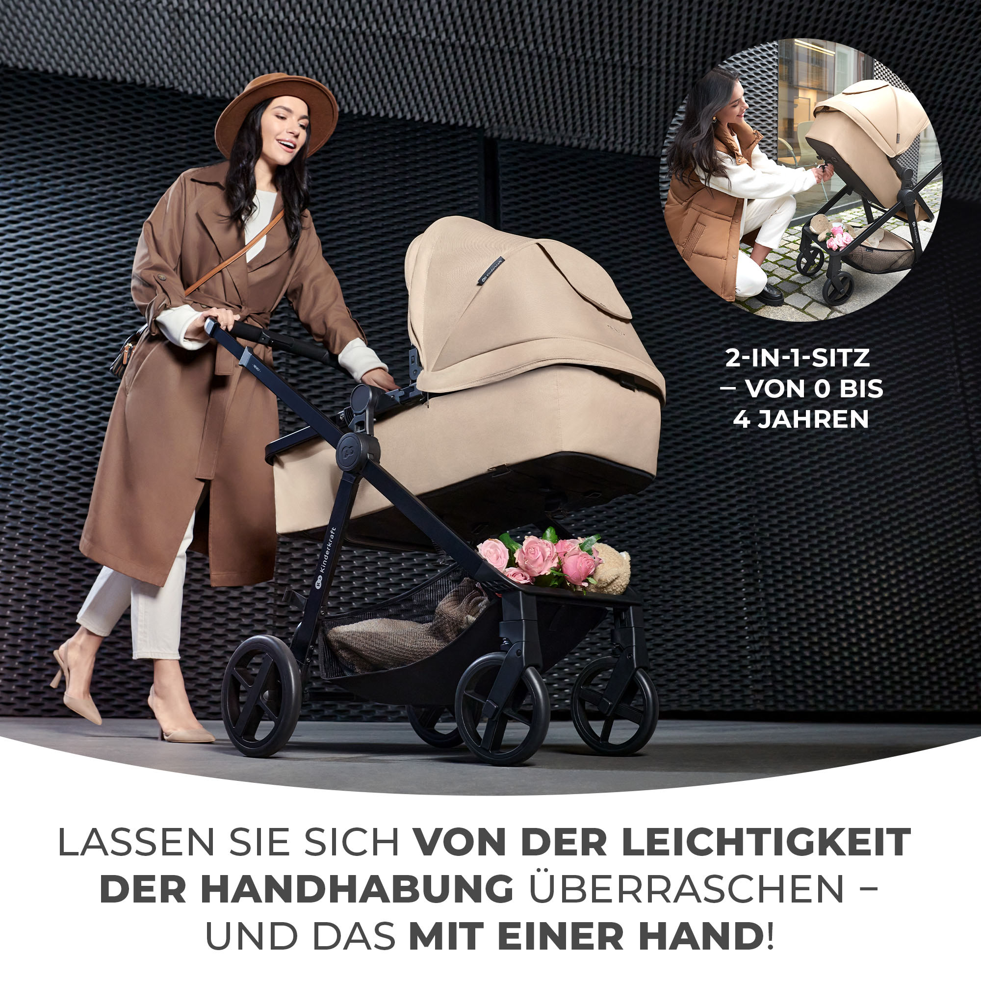 Thumbnail - Kinderkraft Kombi-Kinderwagen "NEWLY 4IN1 MINK PRO" 22 kg