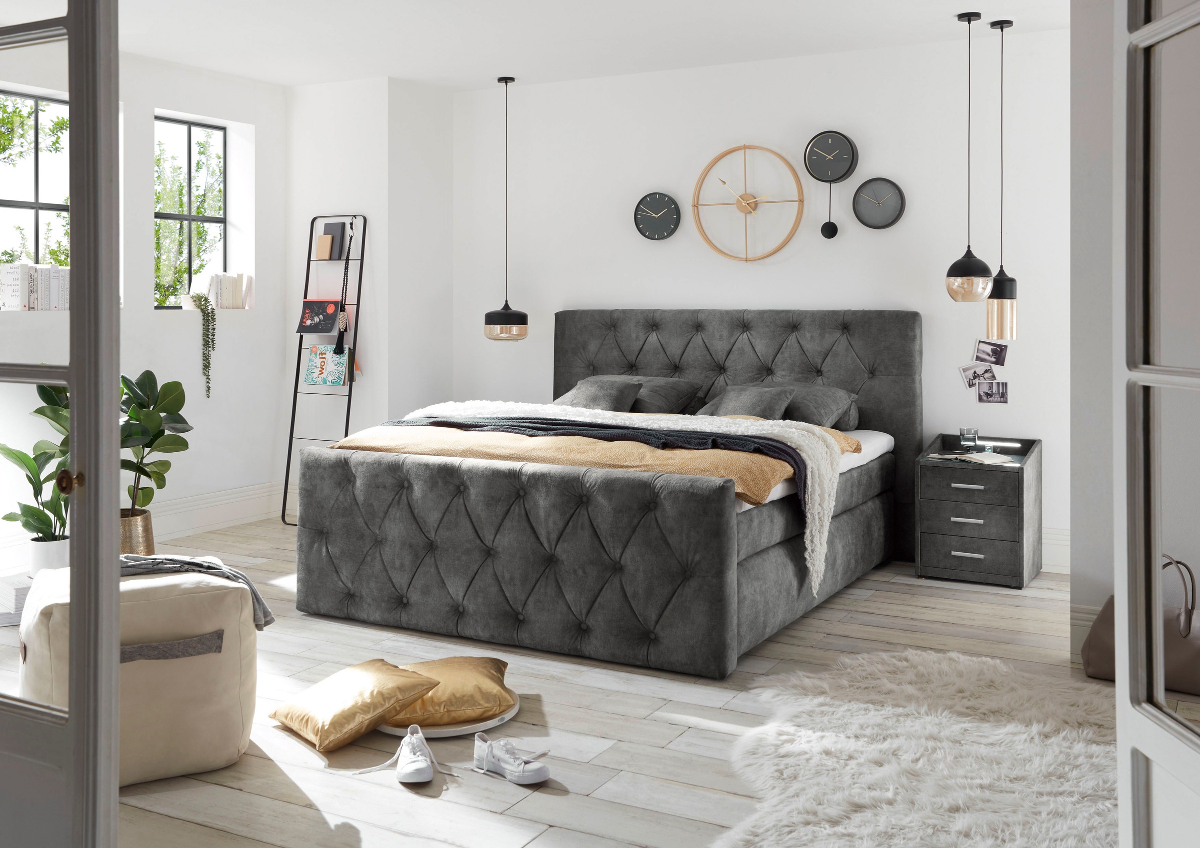 ED EXCITING DESIGN | »Hammonton«, 2 versteckten und Bettkästen BAUR Topper Klimaband mit inkl. Boxspringbett