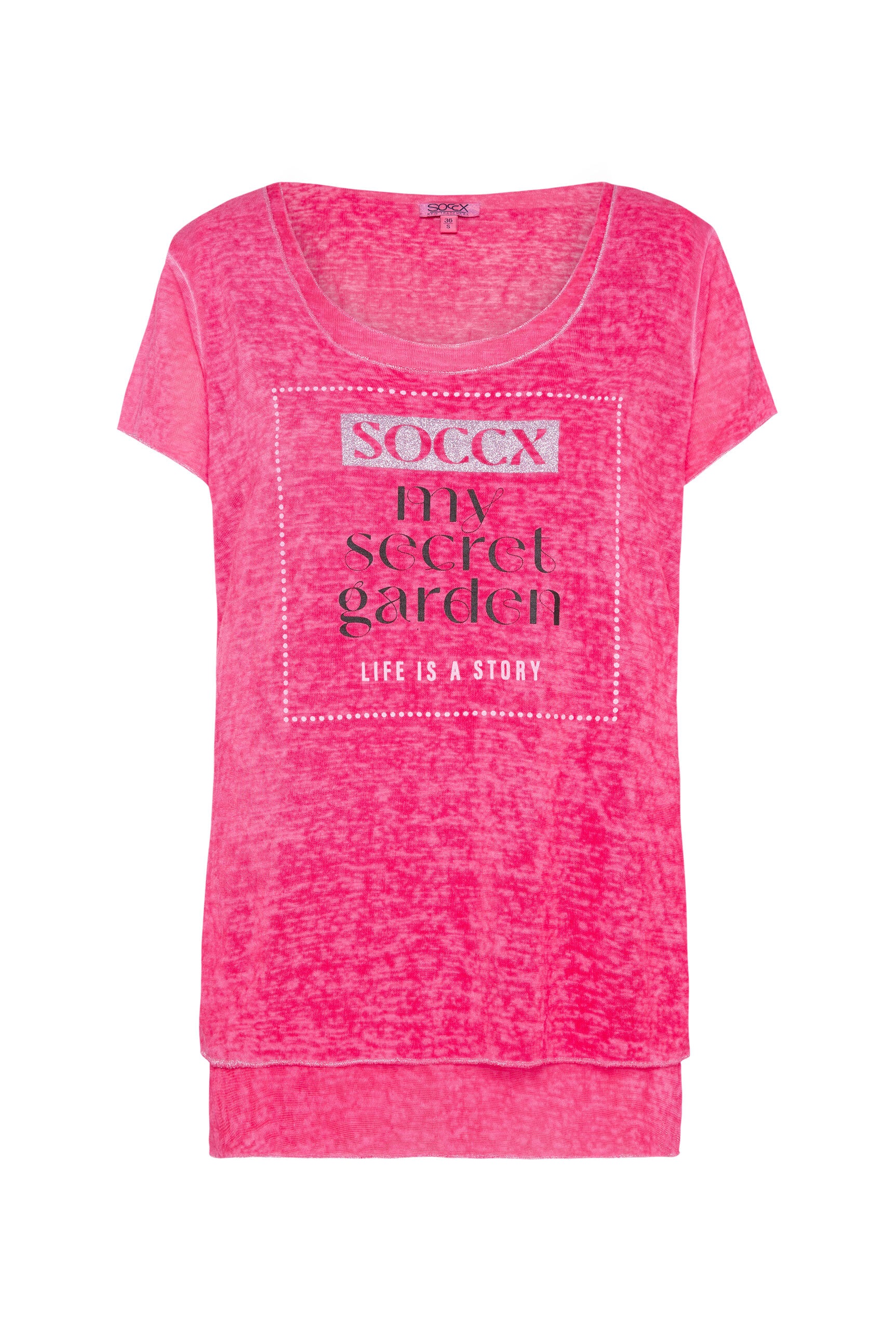 SOCCX 2-in-1-Shirt, mit Glitzernaht an den Kanten und Säumen günstig online kaufen
