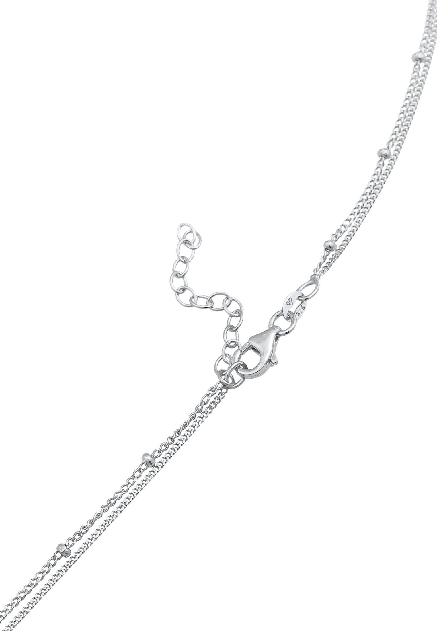 Elli Silberkette »Halskette Choker Layer Mondstein Kugelkette 925 Silber«