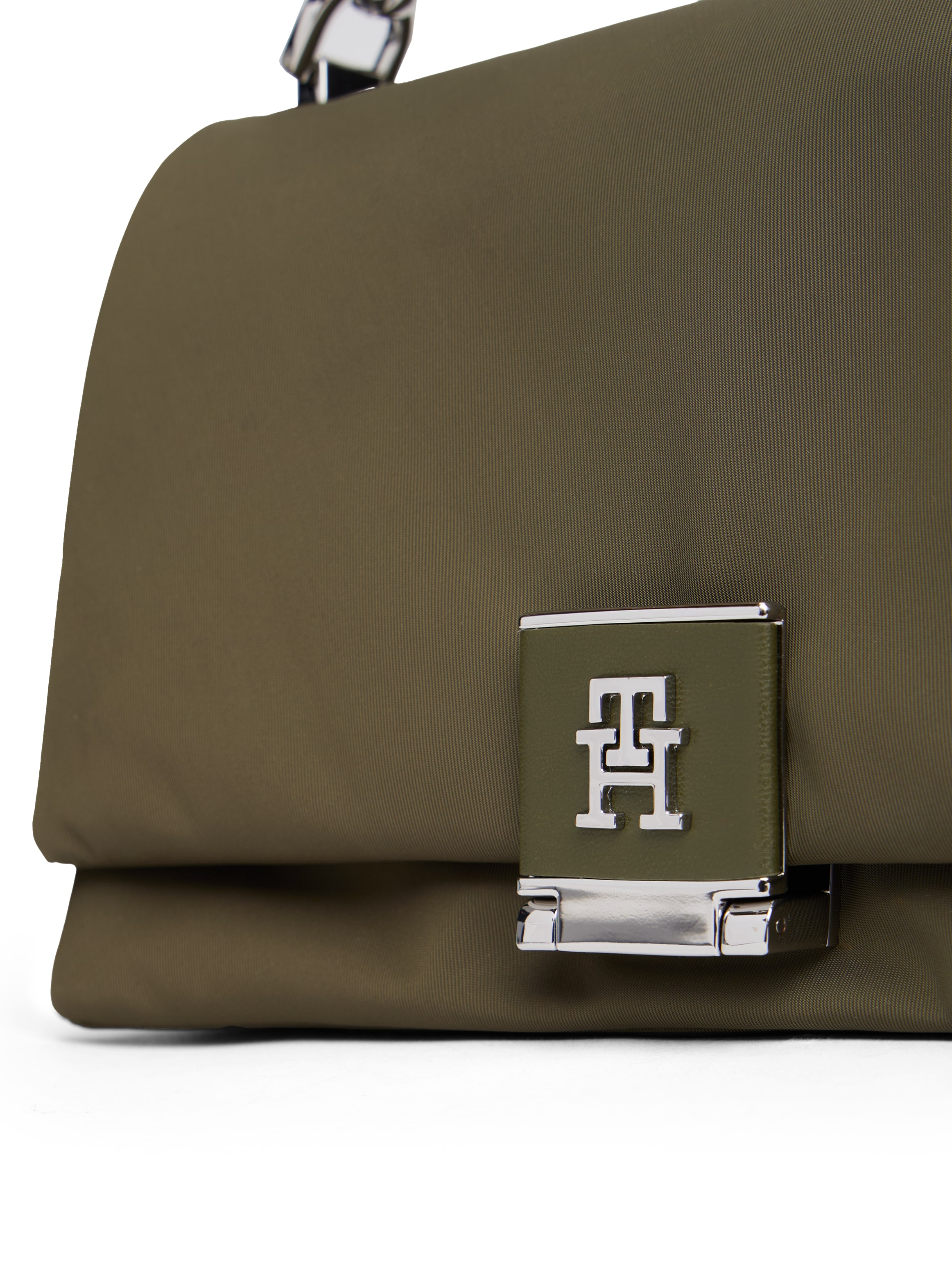 Tommy Hilfiger Umhängetasche »TH HER MED CROSSOVER NYLON SV«, Damen Tragetasche, Abendtasche, Clutch mit edlem TH-Steckverschluss