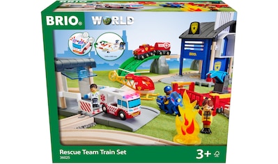 Spielzeugeisenbahn-Erweiterung »BRIO® WORLD, Polizei und Feuerwehr Set Deluxe«, (Set)