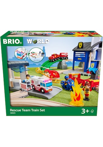 Spielzeugeisenbahn-Erweiterung »BRIO® WORLD, Polizei und Feuerwehr Set Deluxe«, (Set)