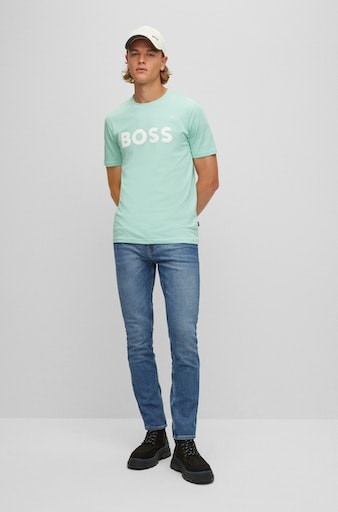 BOSS ORANGE Slim-fit-Jeans »Delaware BC-L-C«, mit Leder-Markenlabel am hinteren Bundabschluss