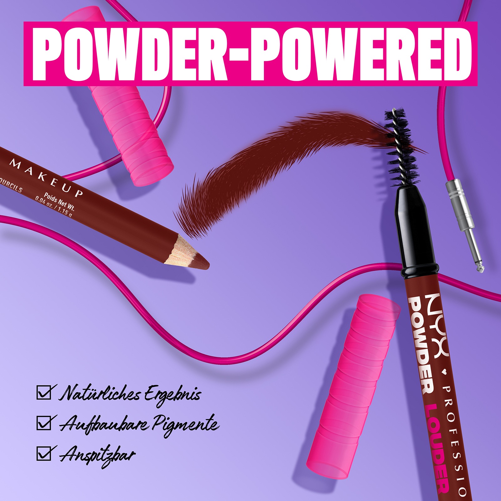 NYX Augenbrauenpflege »Makeup Powder Louder Brow Pencil«, mit Mikrofiber