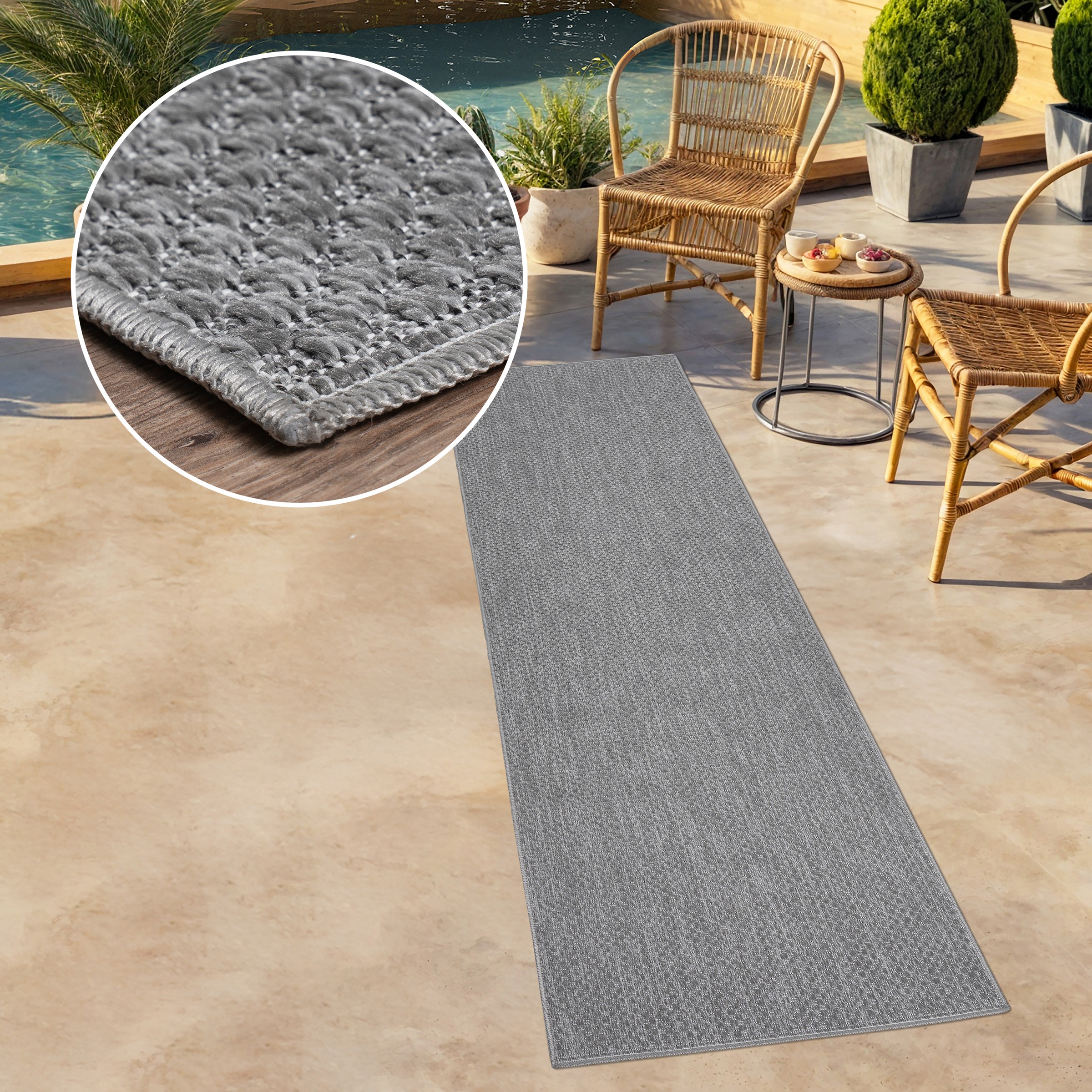 my home Läufer "Rhodos" rechteckig 3 mm Höhe Outdoor geeignet, Sisal-Optik, günstig online kaufen