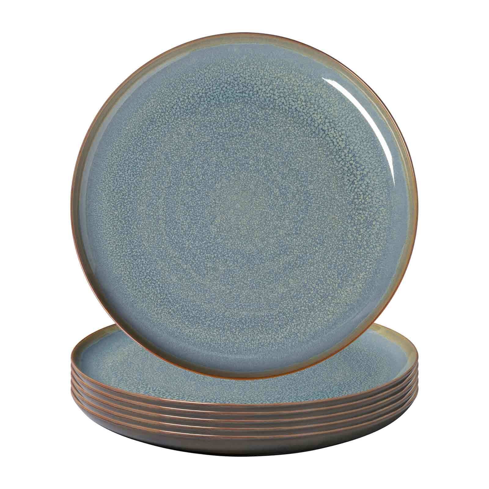 Speiseteller "Speiseteller Crafted Breeze ø 29 cm 6er Set blau-grau", L:29cm, bunt, LIKE. BY VILLEROY & BOCH, Speiseteller