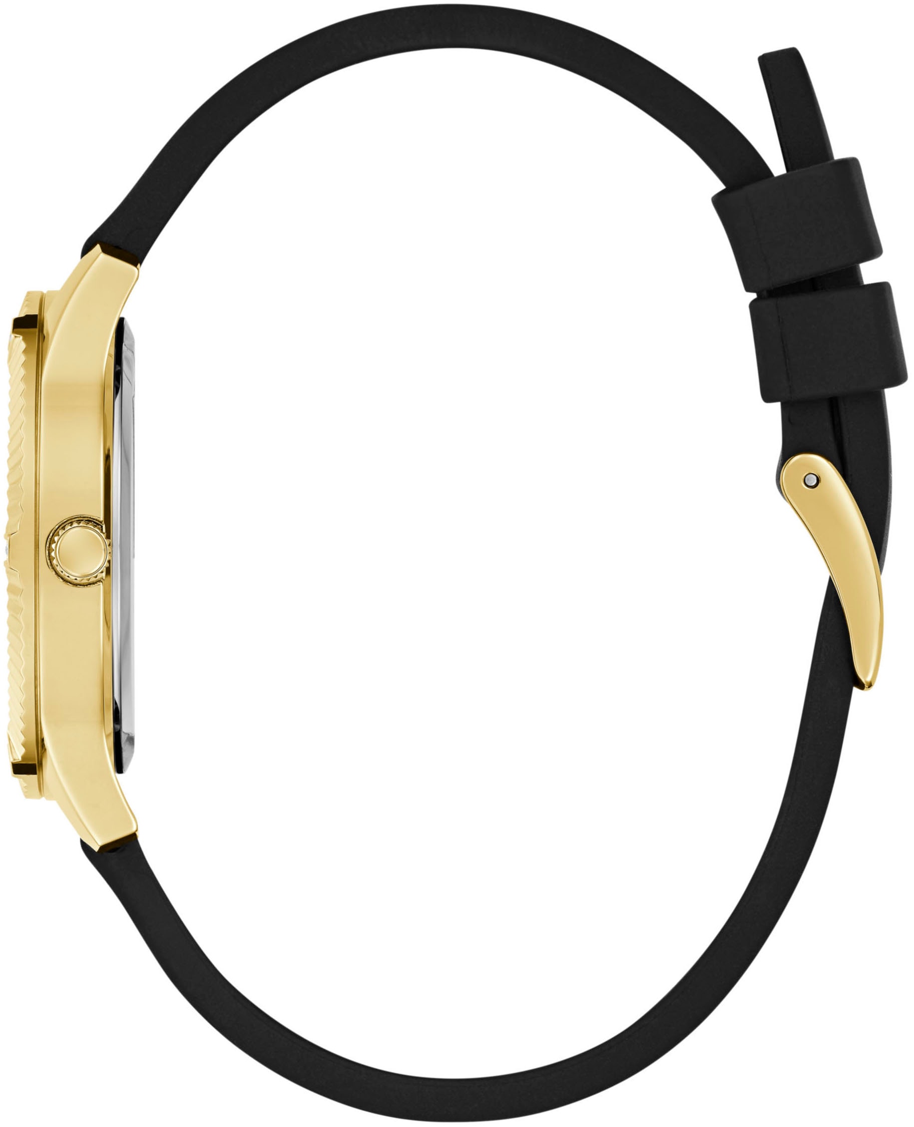 Guess Quarzuhr »STARSTRUCK«, Armbanduhr, Damenuhr, Silikonarmband, Mineralglas, analog