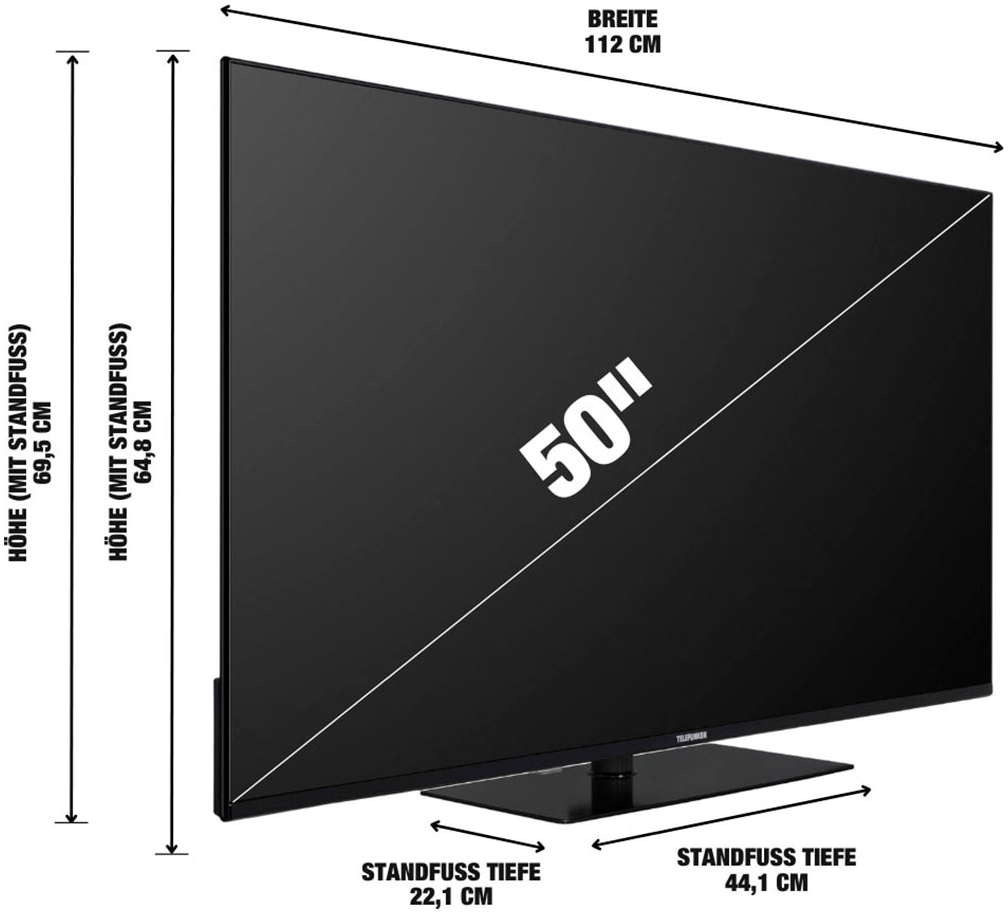 Telefunken QLED-Fernseher »D50Q850M8CWI«, 4K Ultra HD, Smart-TV