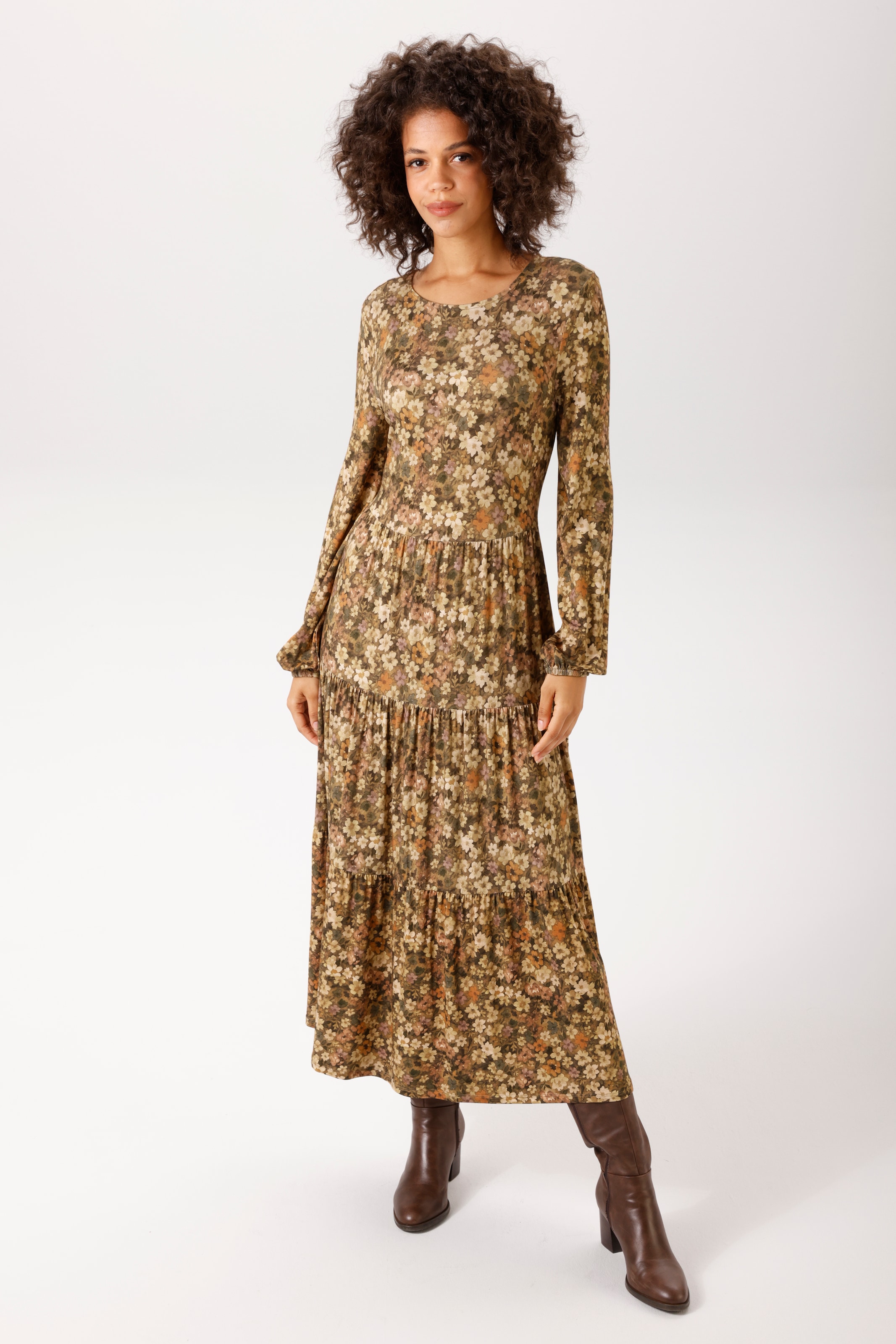 Aniston CASUAL Midikleid - allover mit kleinen Blüten bedruckt - NEUE KOLLEKTION