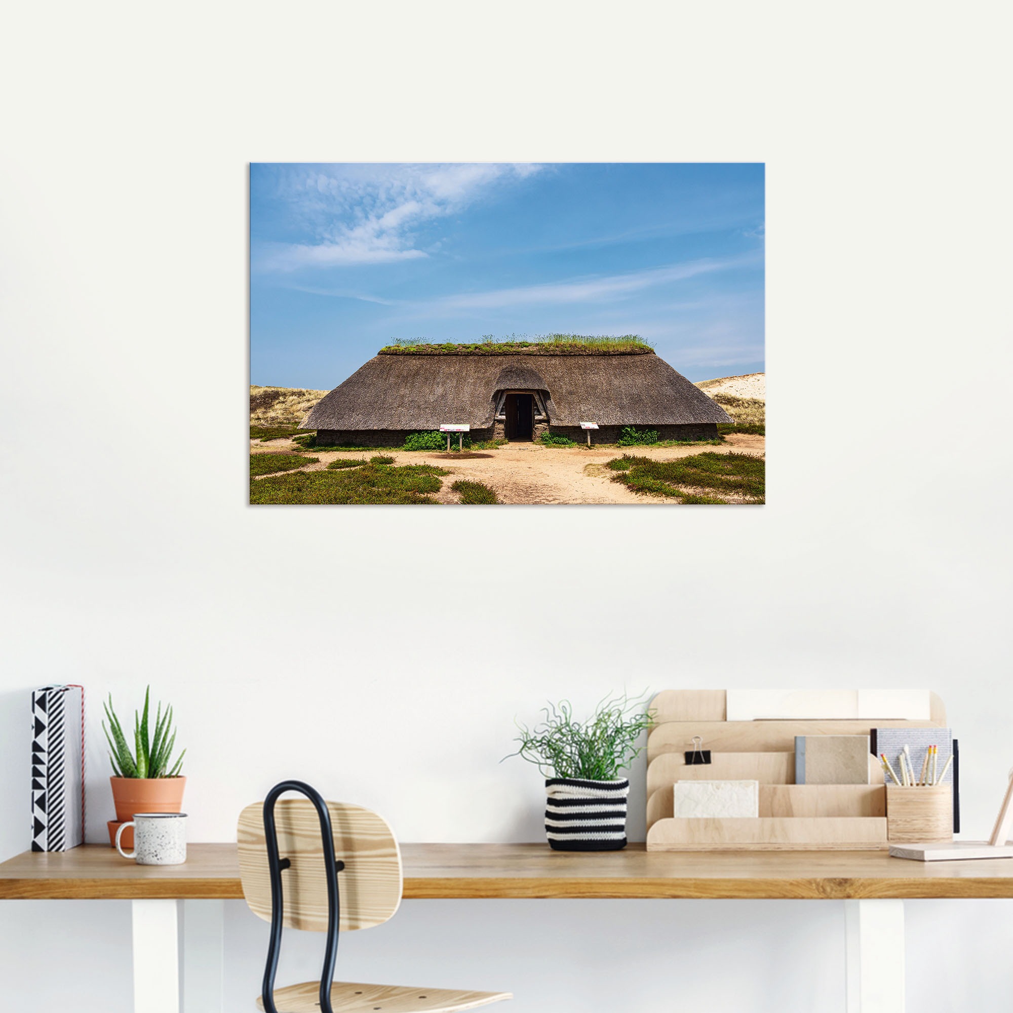Artland Wandbild »Eisenzeithaus in den Dünen auf Amrum«, Gebäude, (1 St.), als Alubild, Leinwandbild, Wandaufkleber oder Poster in versch. Größen