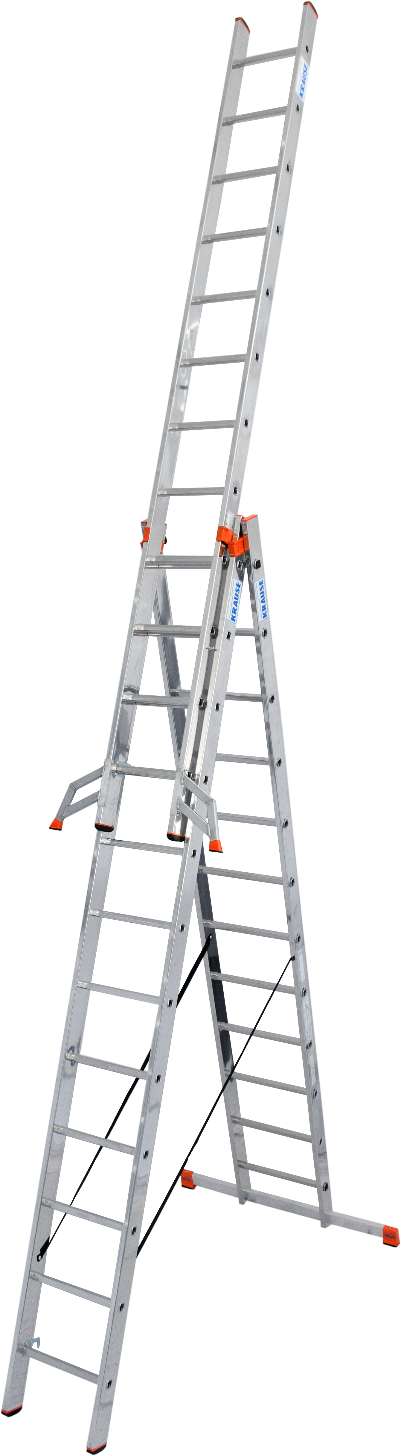 KRAUSE Vielzweckleiter "Tribilo", B/H/L: 48cm x 360cm x 360cm, grau, Leitern, mit Leiternspitzen, 3x12 Sprossen