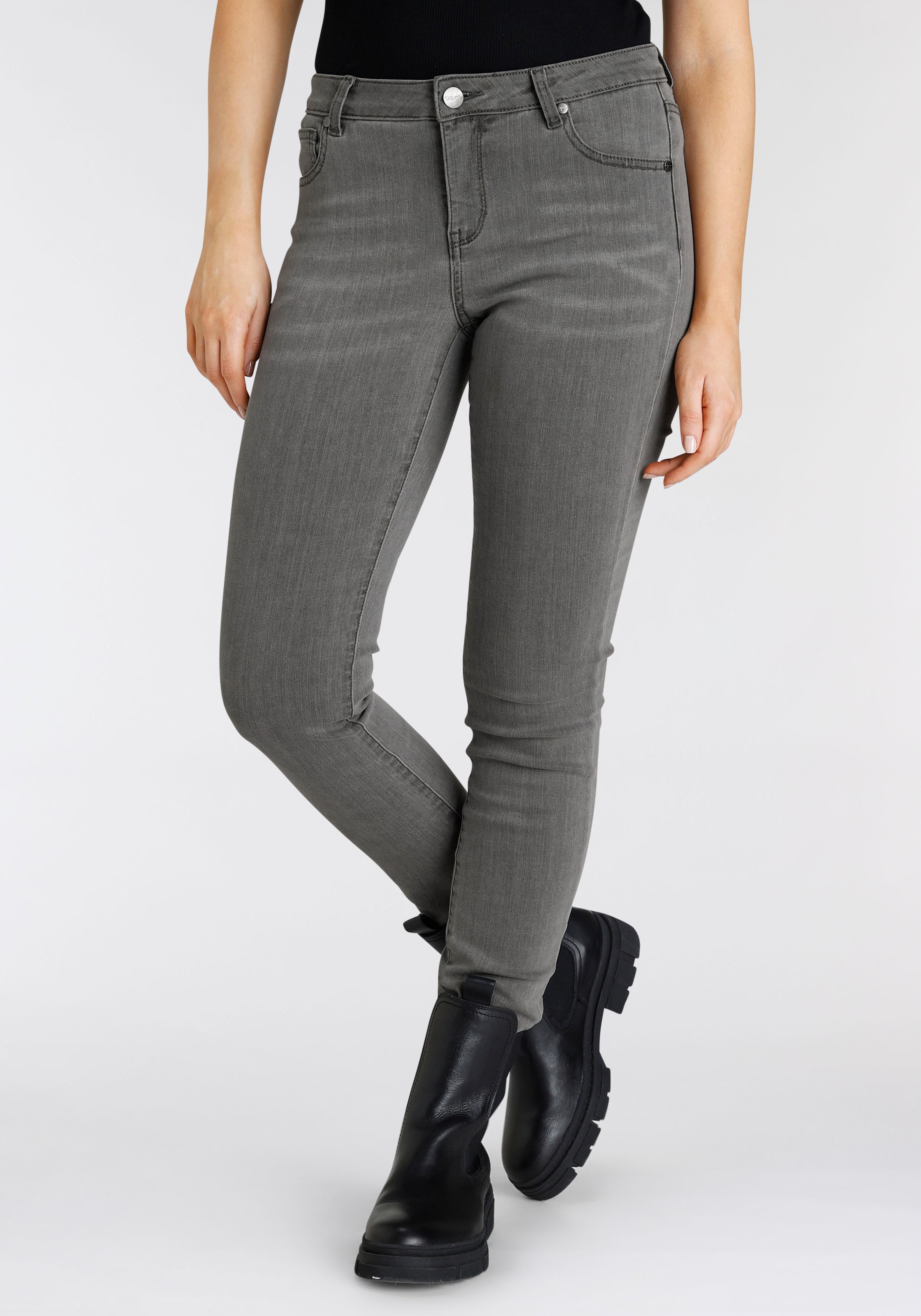 Tamaris Skinny-fit-Jeans, schmale Beinform, normale Leibhöhe, 5-Pocket-Form günstig online kaufen