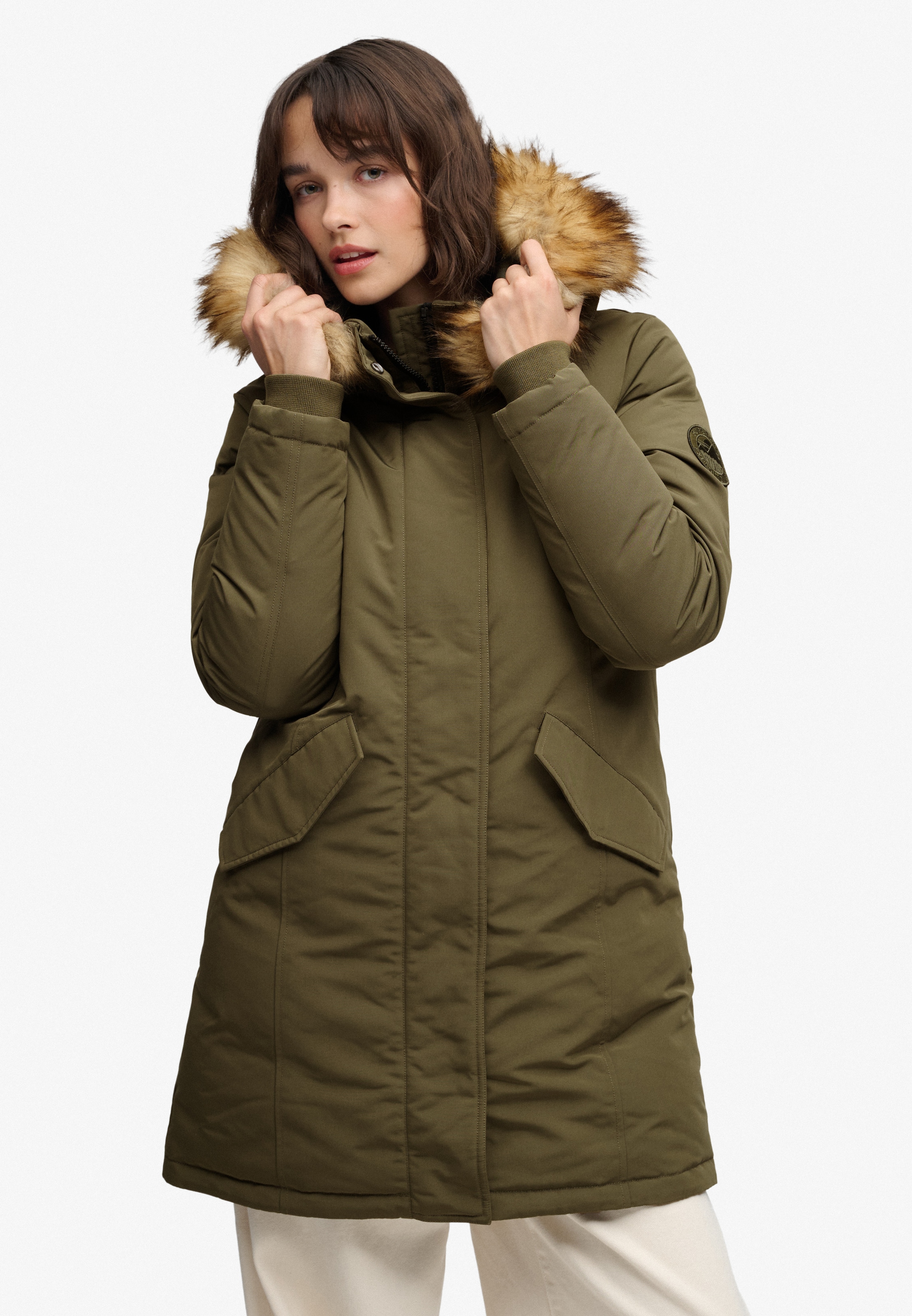 Superdry Parka »HOODED EVEREST PARKA JACKET« mit Kapuze Kunstfaser, relaxed fit