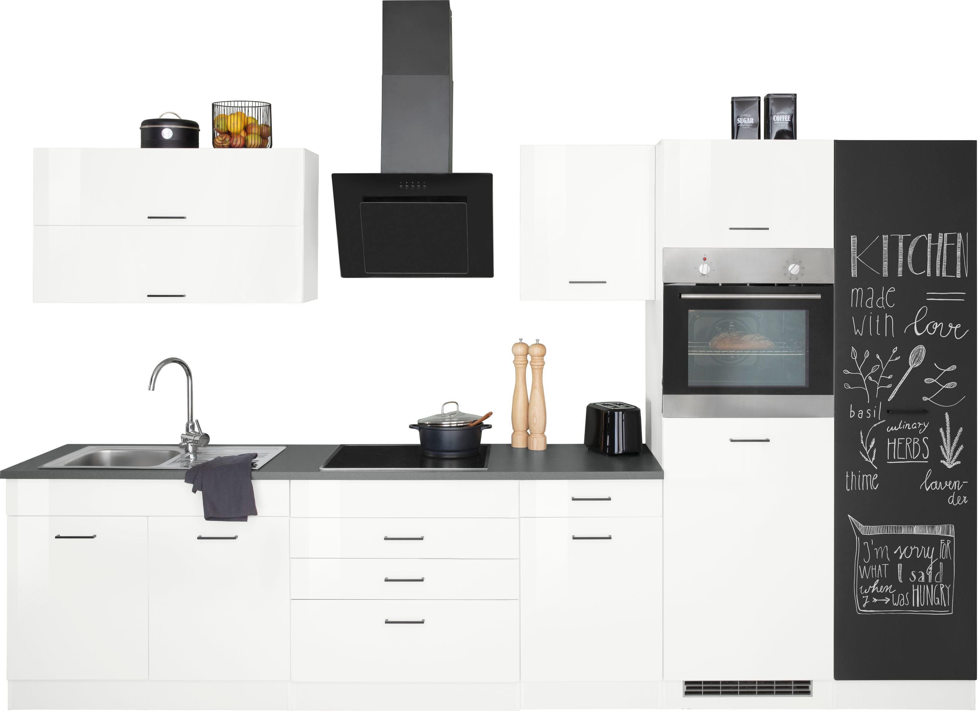 KOCHSTATION Küchenzeile "KS-Trier" mit E-Geräten, Breite 340 cm
