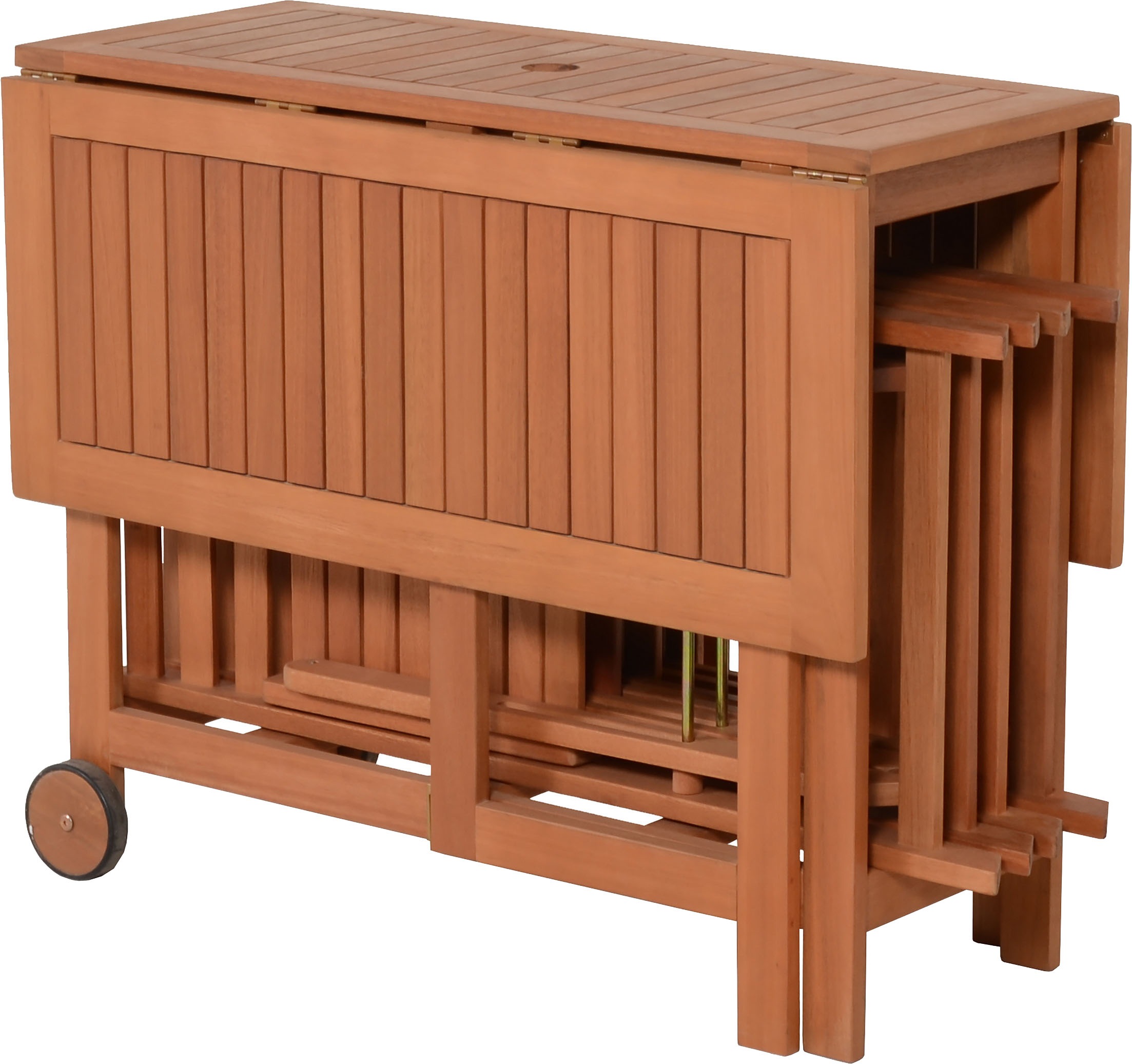 Garden Pleasure Garten-Essgruppe », Tischgruppe »ANAHEIM««, (Set), 4 Stühle (klappbar), Tisch LxB: 110x90 cm