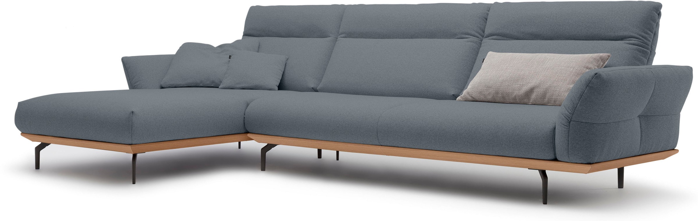 Creation BY ROLF BENZ Ecksofa »CR.460«, Sockel in Eiche, Winkelfüße in Umbragrau, Breite 338 cm