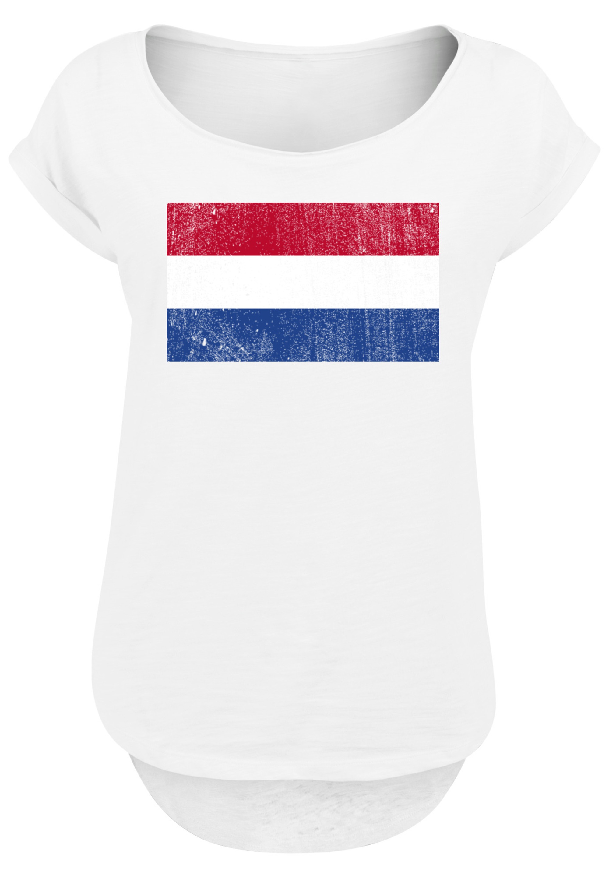 F4NT4STIC T-Shirt »Netherlands NIederlande Holland Flagge distressed«, Print