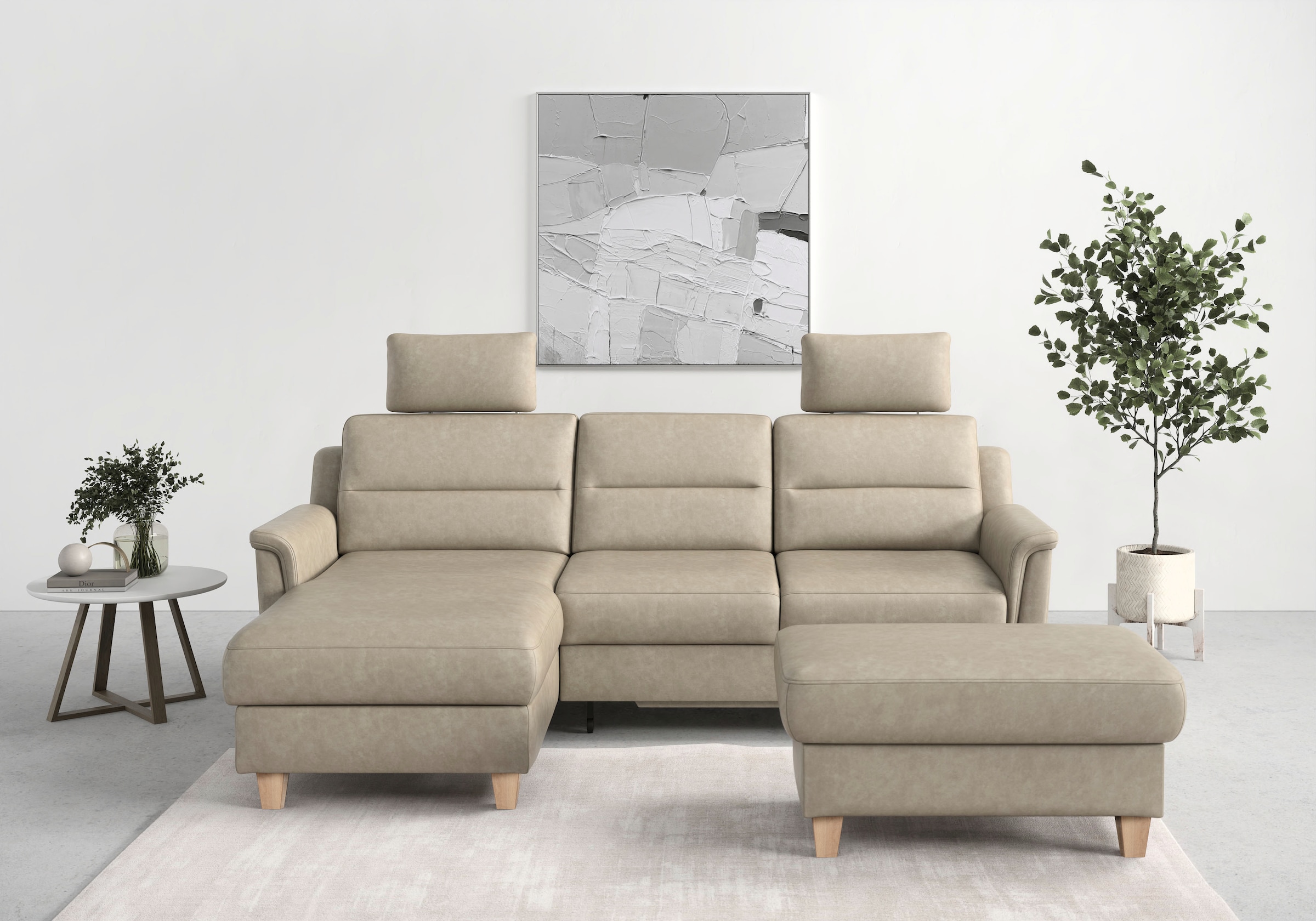sit&more Ecksofa "Farö L-Form" inklusive Federkern, wahlweise mit Schlaffunktion und Bettkasten