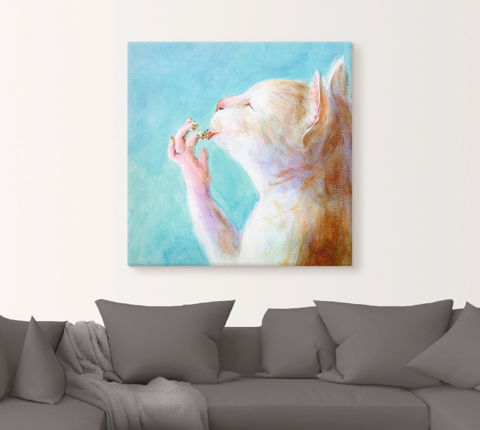 Artland Leinwandbild "Naschkatze" Haustiere 1 Stk. tlg. als Leinwandbild, P günstig online kaufen