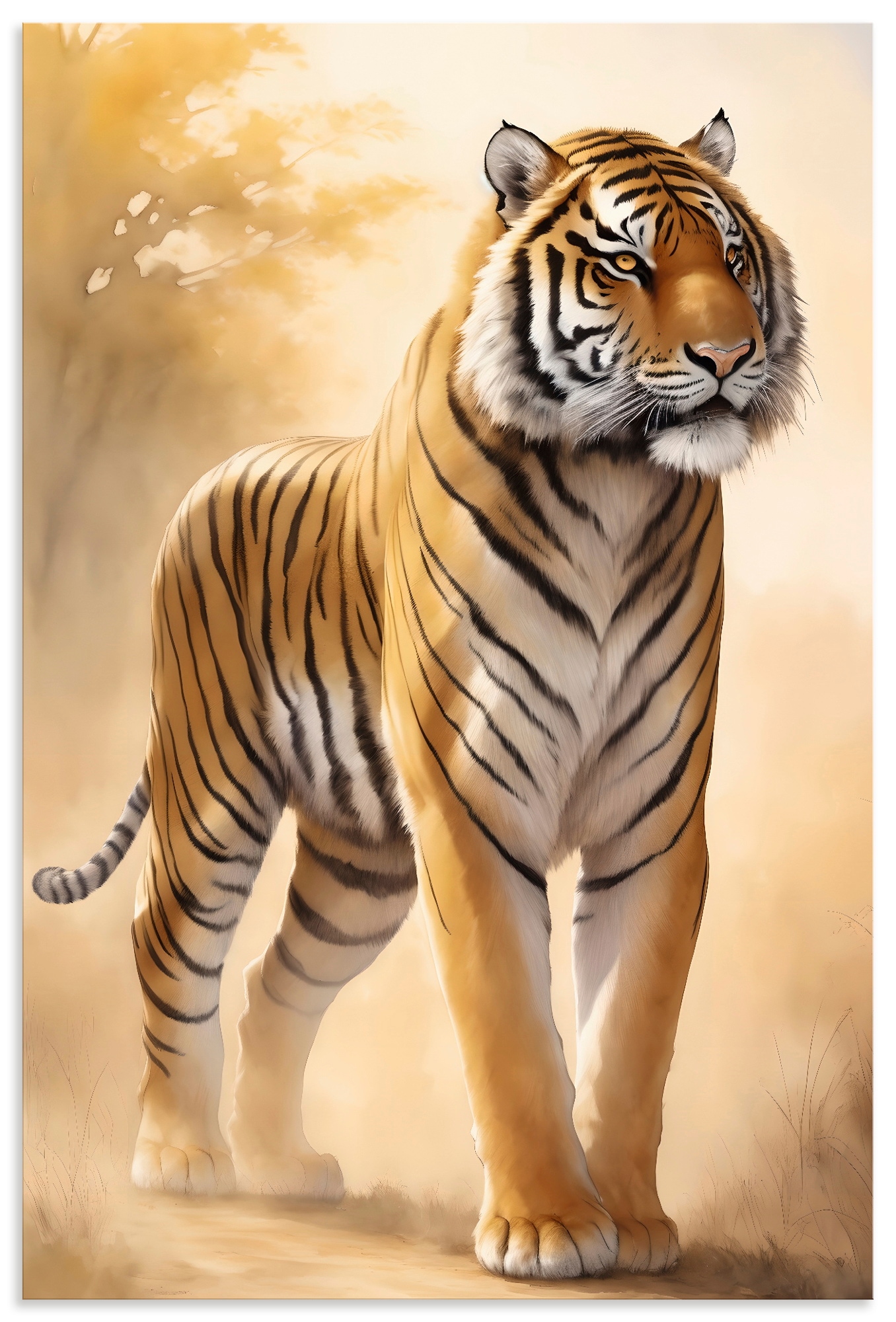 Wandbild ARTLAND "Tiger", farbe bild(er): braun, B:80cm H:120cm, Alu Dibond, Bilder, als Alubild, Leinwandbild, Poster, Wandaufkleber in verschied. Größen