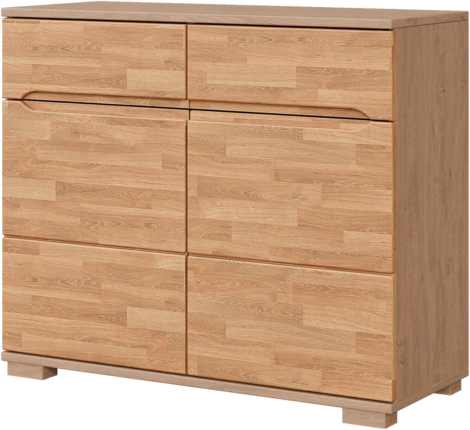Home affaire Sideboard "VETRO in zwei Farben Erhältlich, teilmassiv, 2 Schubladen, 3 Fächer" B/T/H: 100/40/85cm Fronten: Massivholz, Korpus: Melamin, Griffmulden