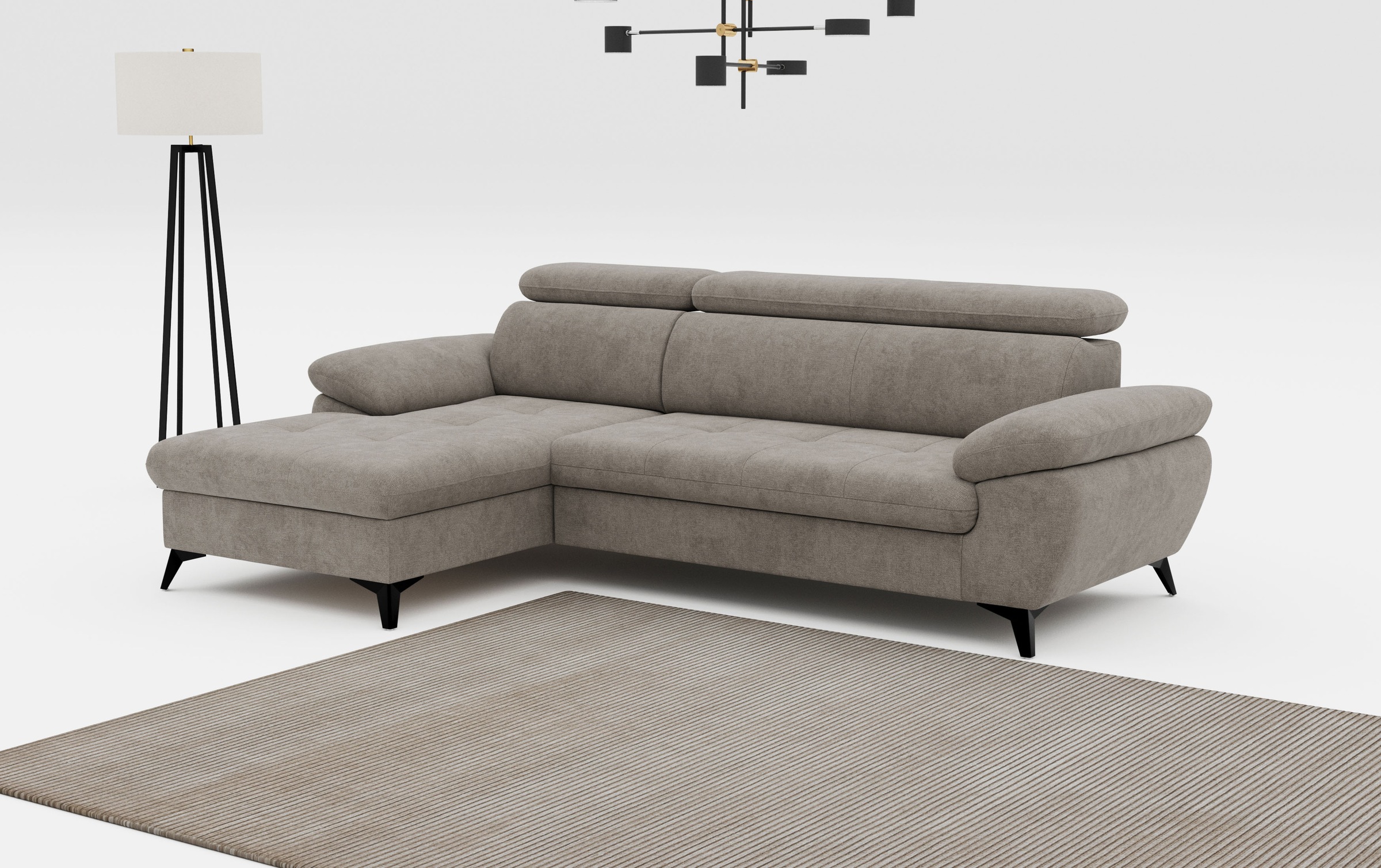 COTTA Ecksofa "Hudson L-Form, B: 261 cm" mit Kopfteilverstellung, optional günstig online kaufen