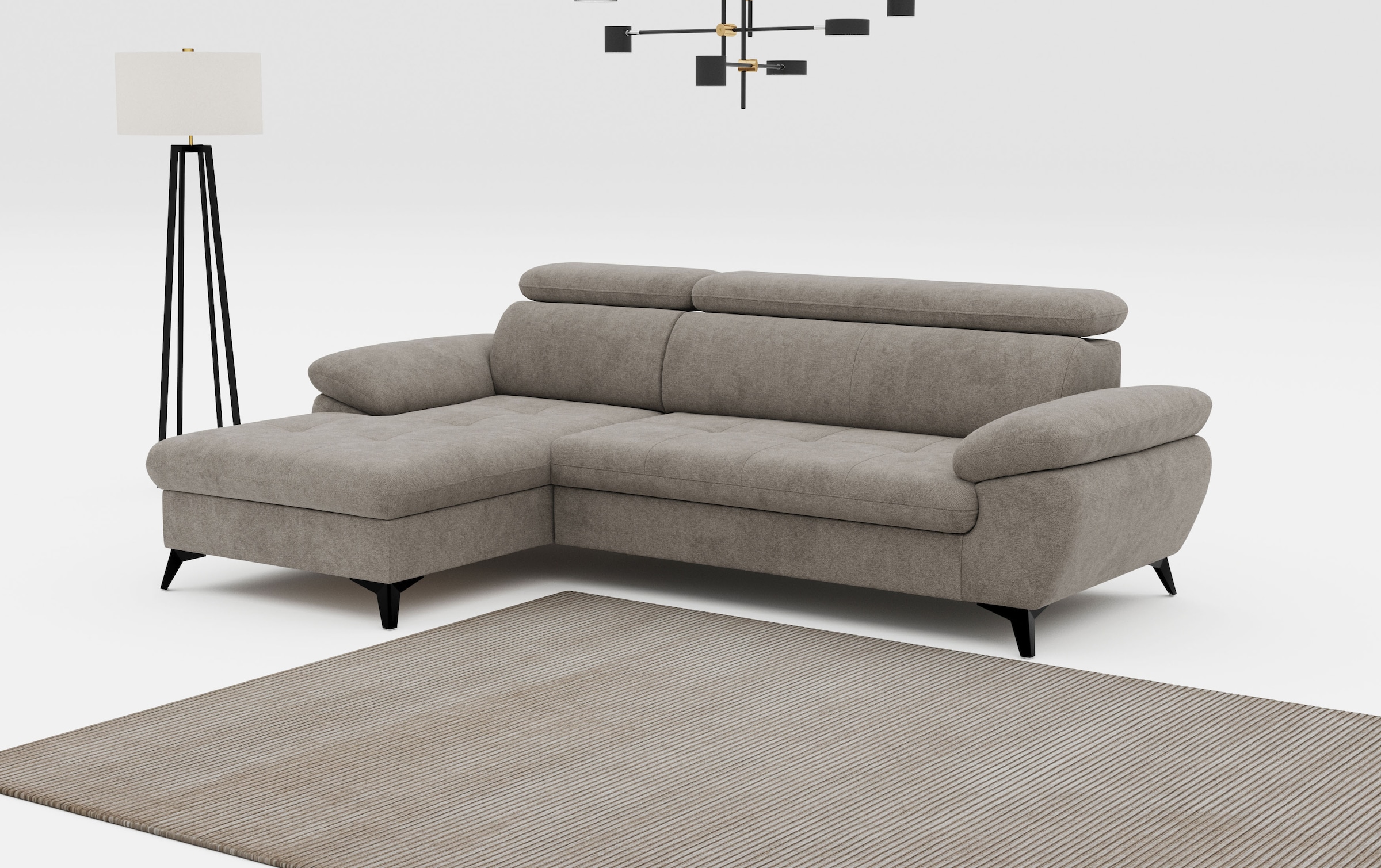 COTTA Ecksofa "Hudson" optional mit Schlaffunktion und XL Bettkasten, Liegefläche 190x119cm