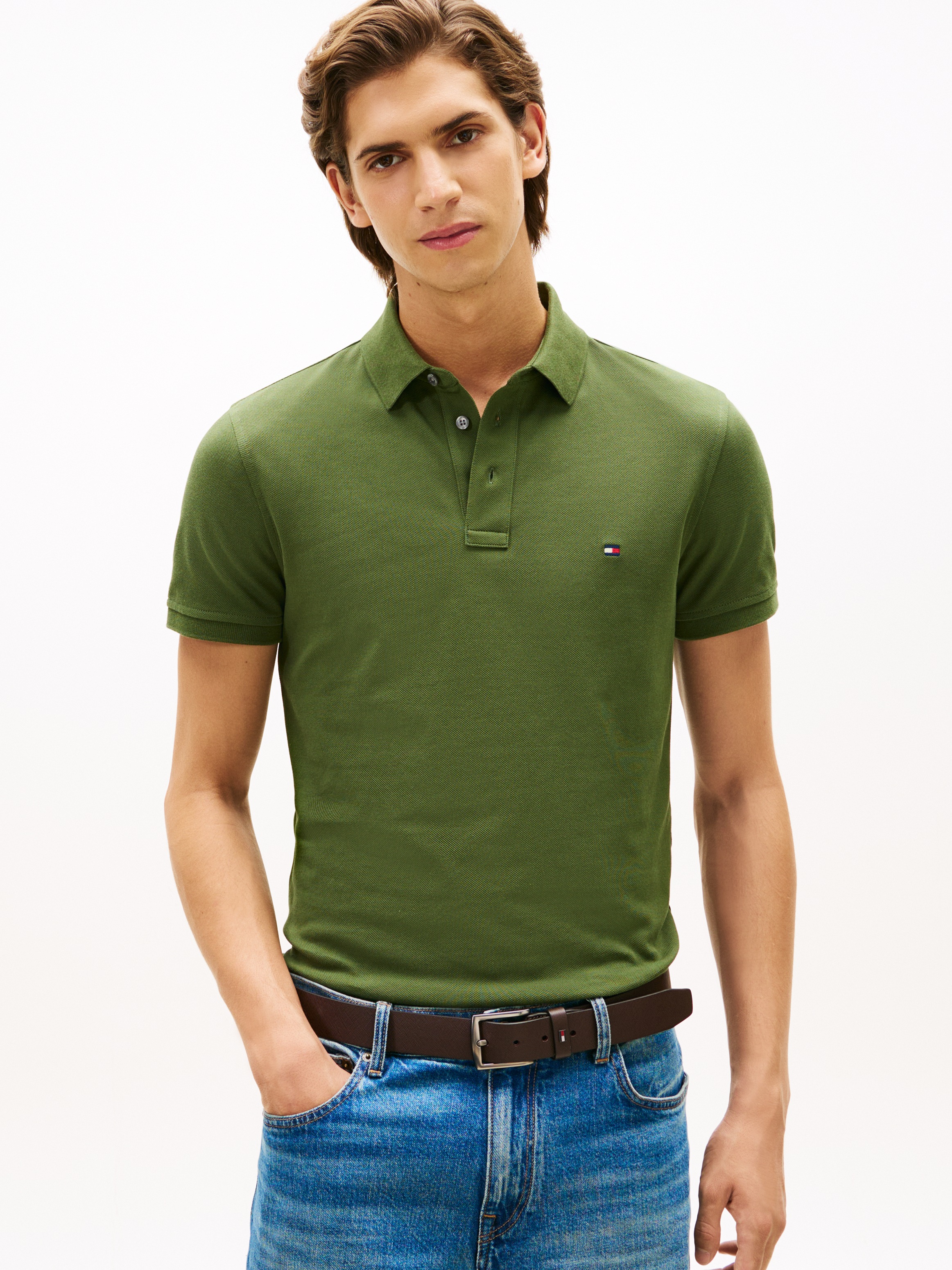 Tommy Hilfiger Poloshirt "1985 SLIM POLO" Markenstickerei, aus Baumwoll-Piq günstig online kaufen