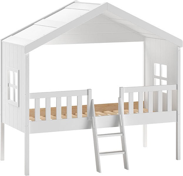 Vipack Hausbett »Hausbett«, (Made in Europe), inkl. Rolllattenrost und Leiter, wahlweise mit Rutsche