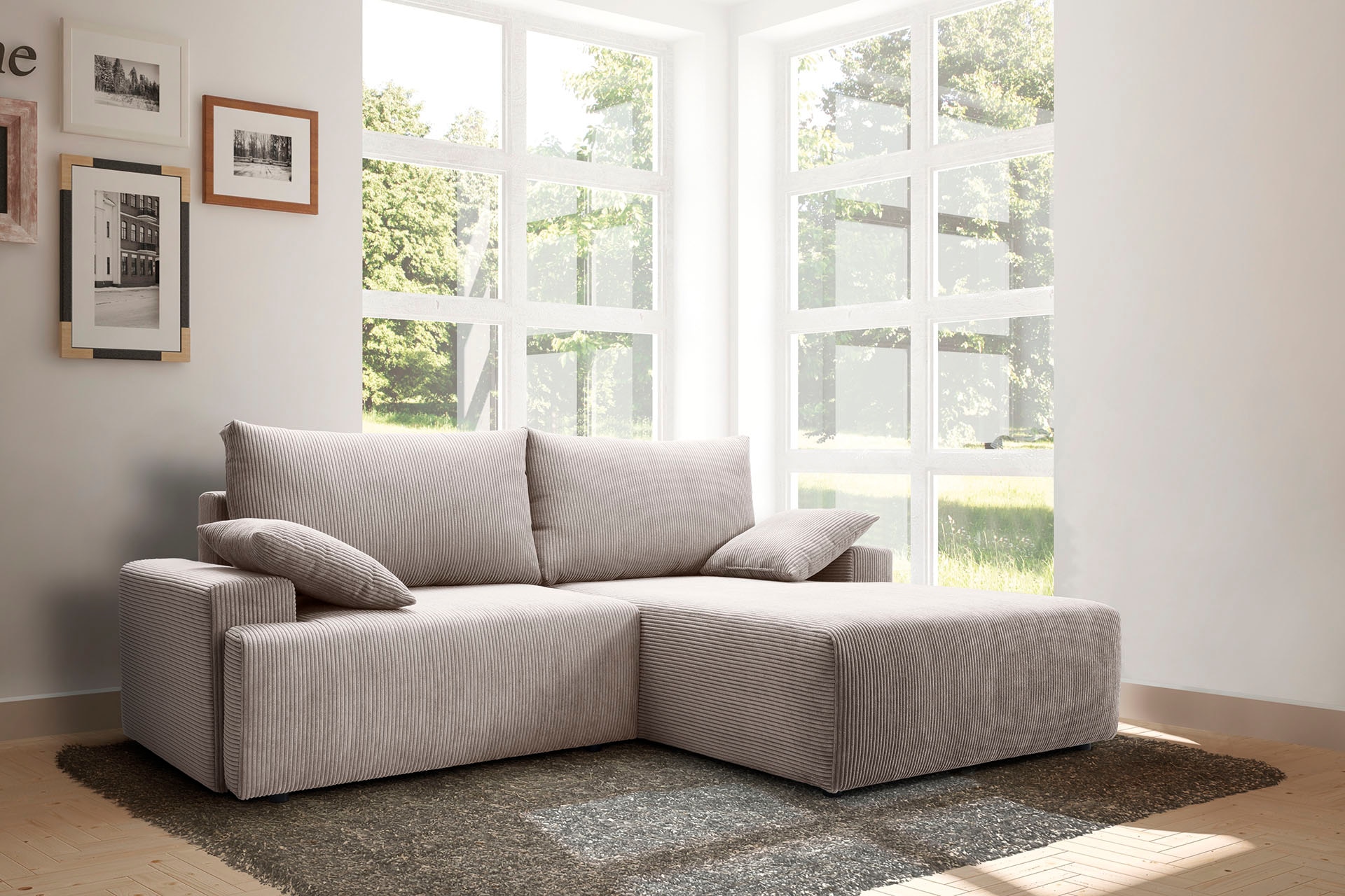 exxpo - sofa fashion verschiedenen Ecksofa kaufen | Cord-Farben inklusive Bettfunktion in BAUR Bettkasten »Orinoko«, und