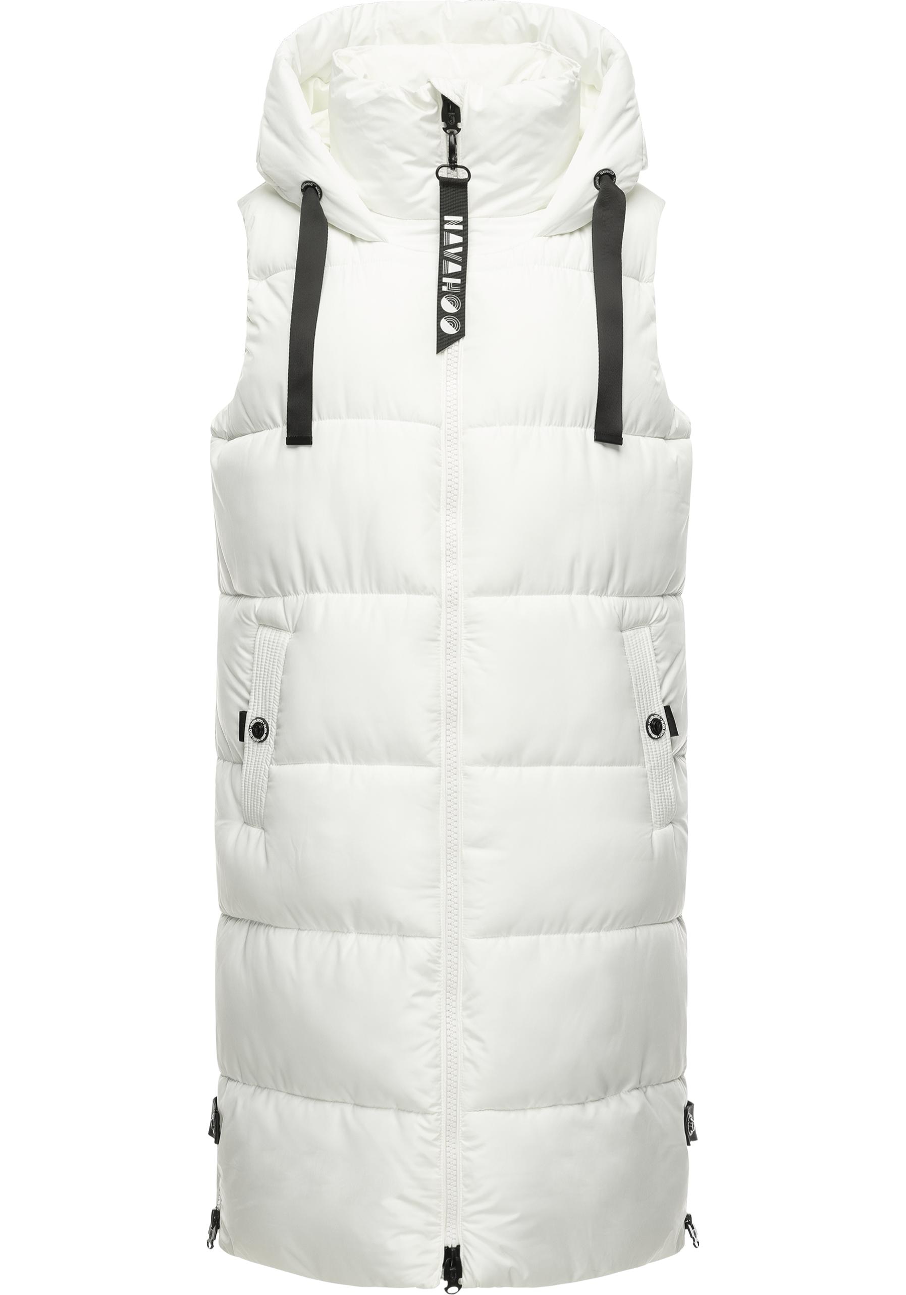 Navahoo Steppweste »Schnuffelchen«, (1 tlg.), warme Damen Outdoor-Weste lang mit Kapuze