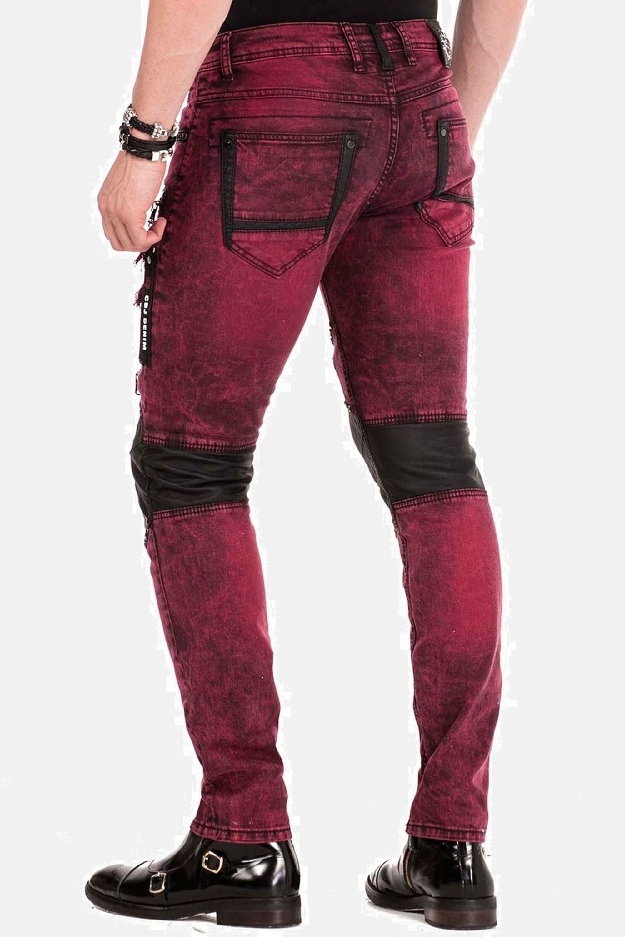 Cipo & Baxx Slim-fit-Jeans »Jeans«, mit Nieten und dekorative Reißverschlüssen, CD-481